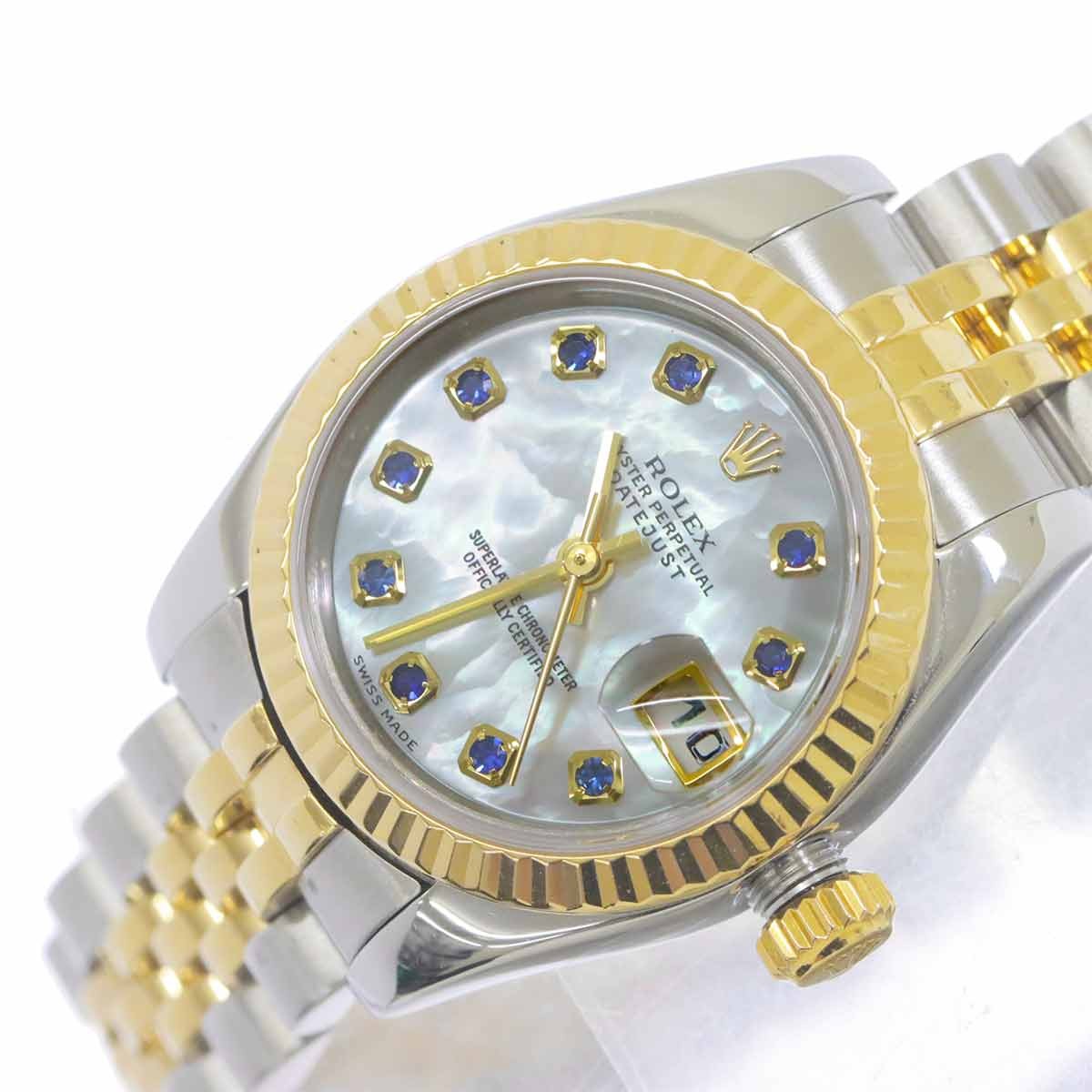 ROLEX Datejust 179173NGS Serial F 750 YG 10P Sapphire White shell 902930696