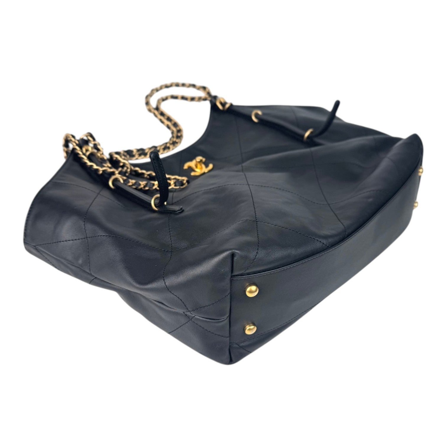 Chanel 25S Large Black Calfskin Tote Bag