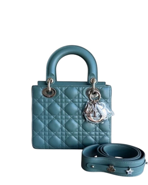 DIOR LADY SMALL FLAP - MYABC CANNAGE LAMBSKIN GREEN GOLD HARDWARE SYCMDA102