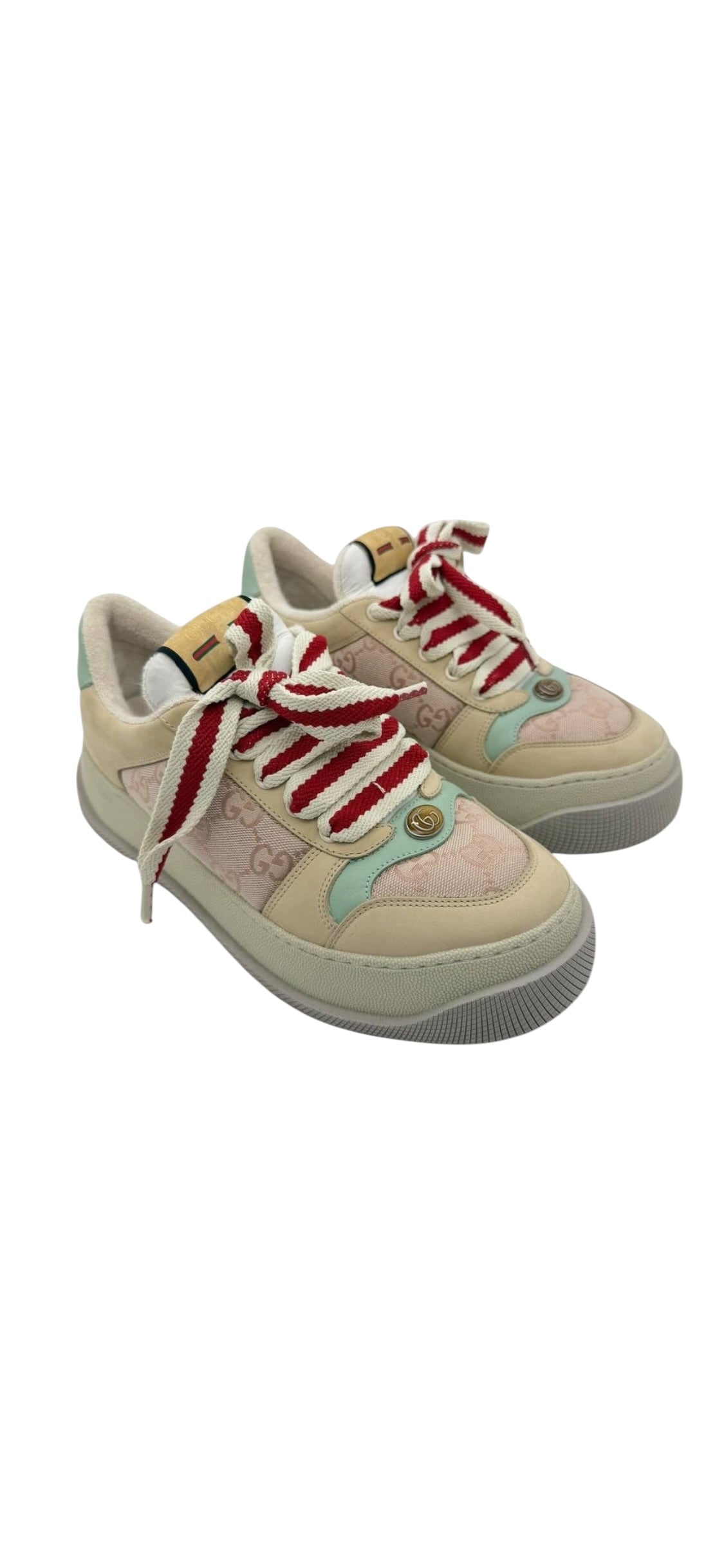 Gucci Platform Sneakers Pink/Cream Sz39.5 DLT8297