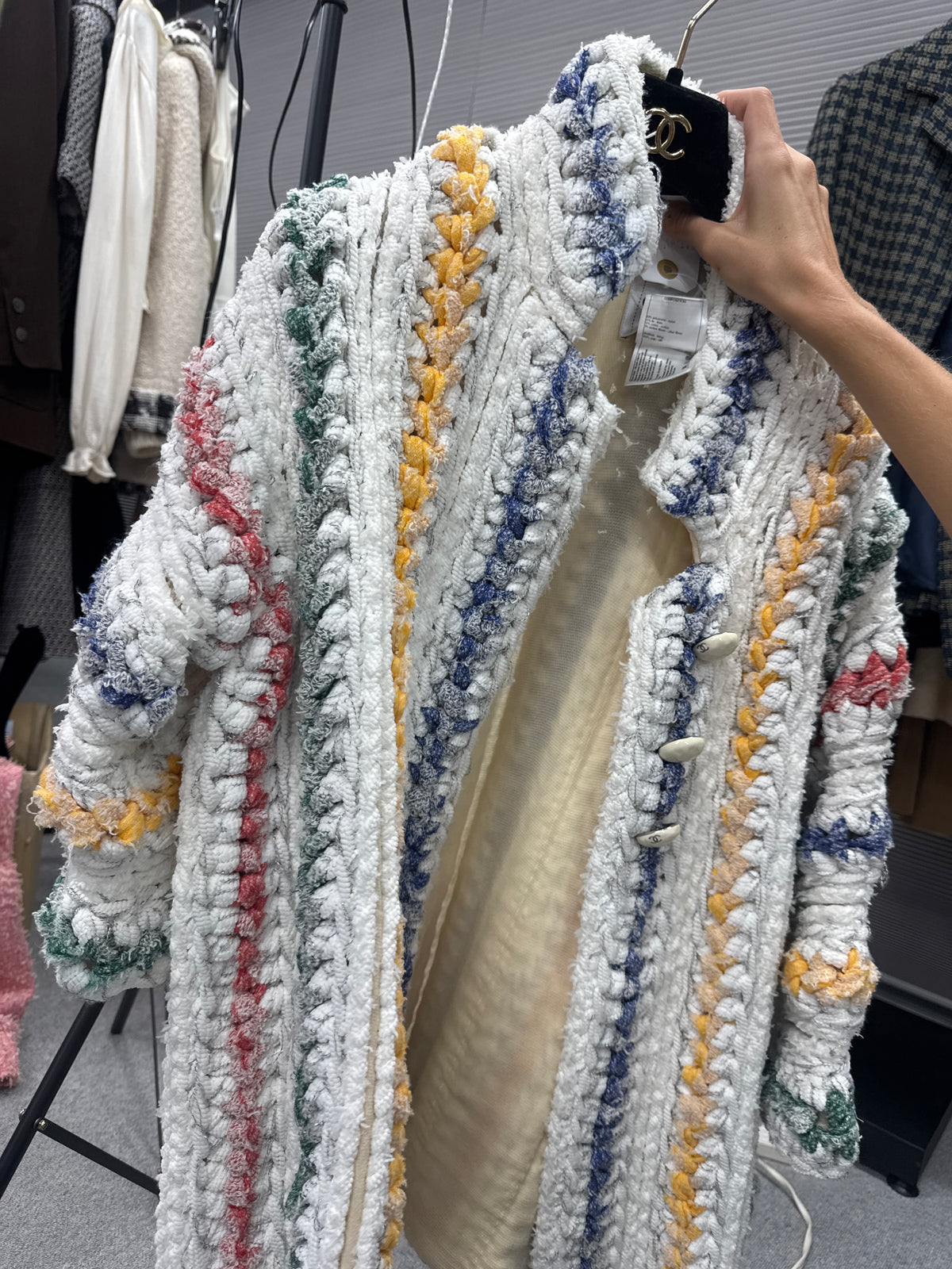 101497 Chanel multi colour woven coat