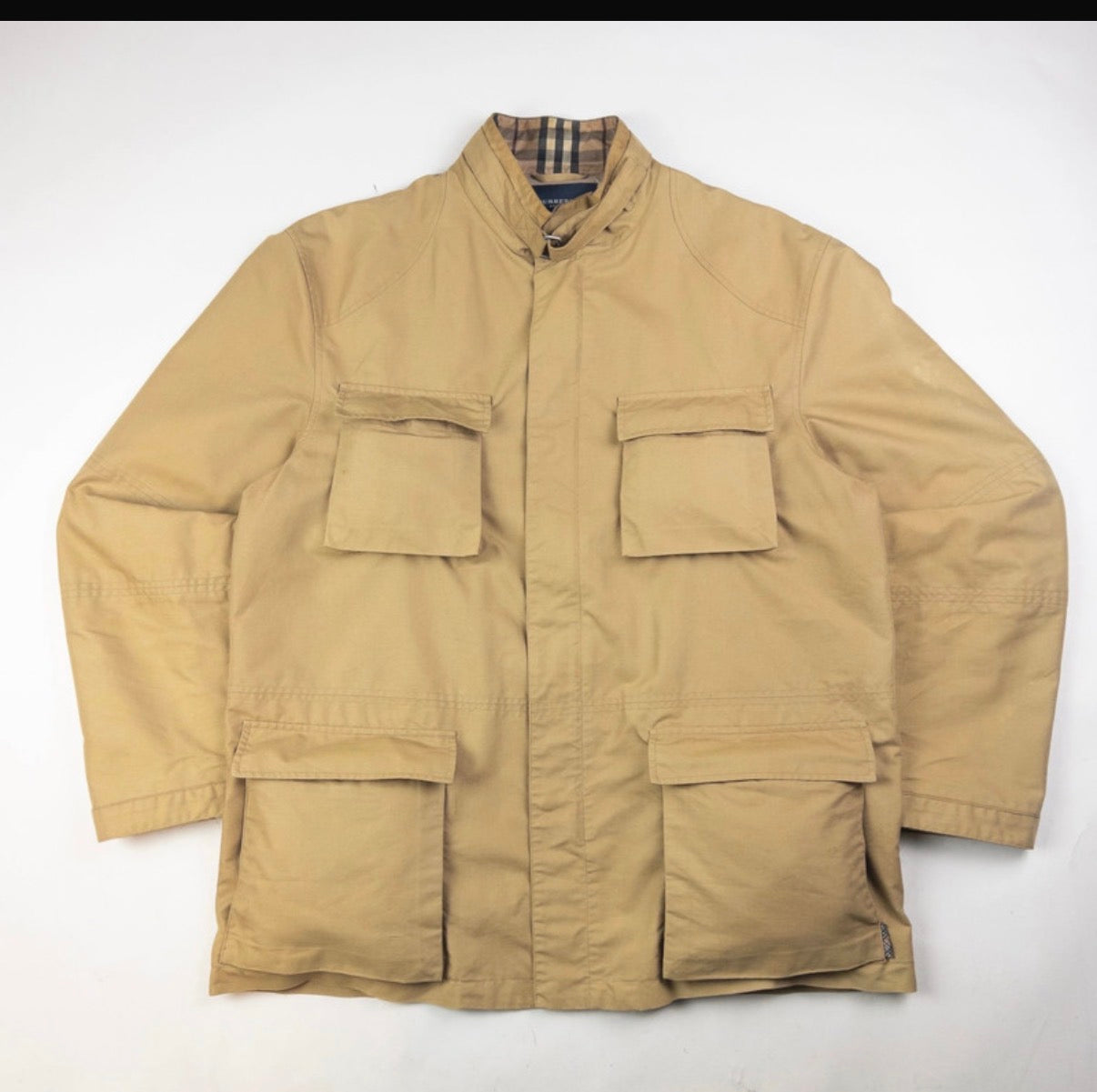 Vintage Burberry Zip Up Cargo Jacket Size XL DBXM0012