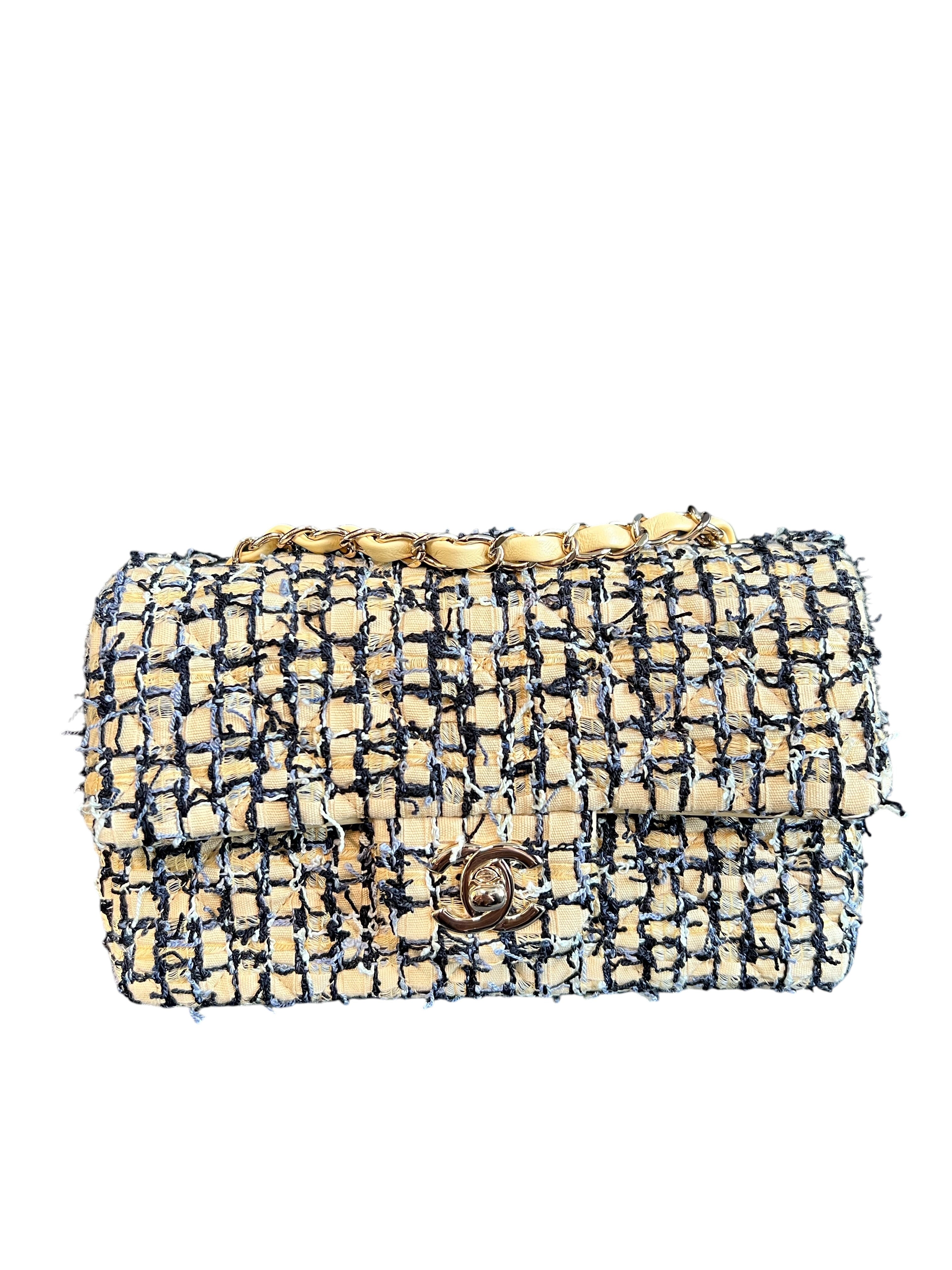 Chanel Tweed Mini Rectangle Yellow/Black LGHW SYCYE2712