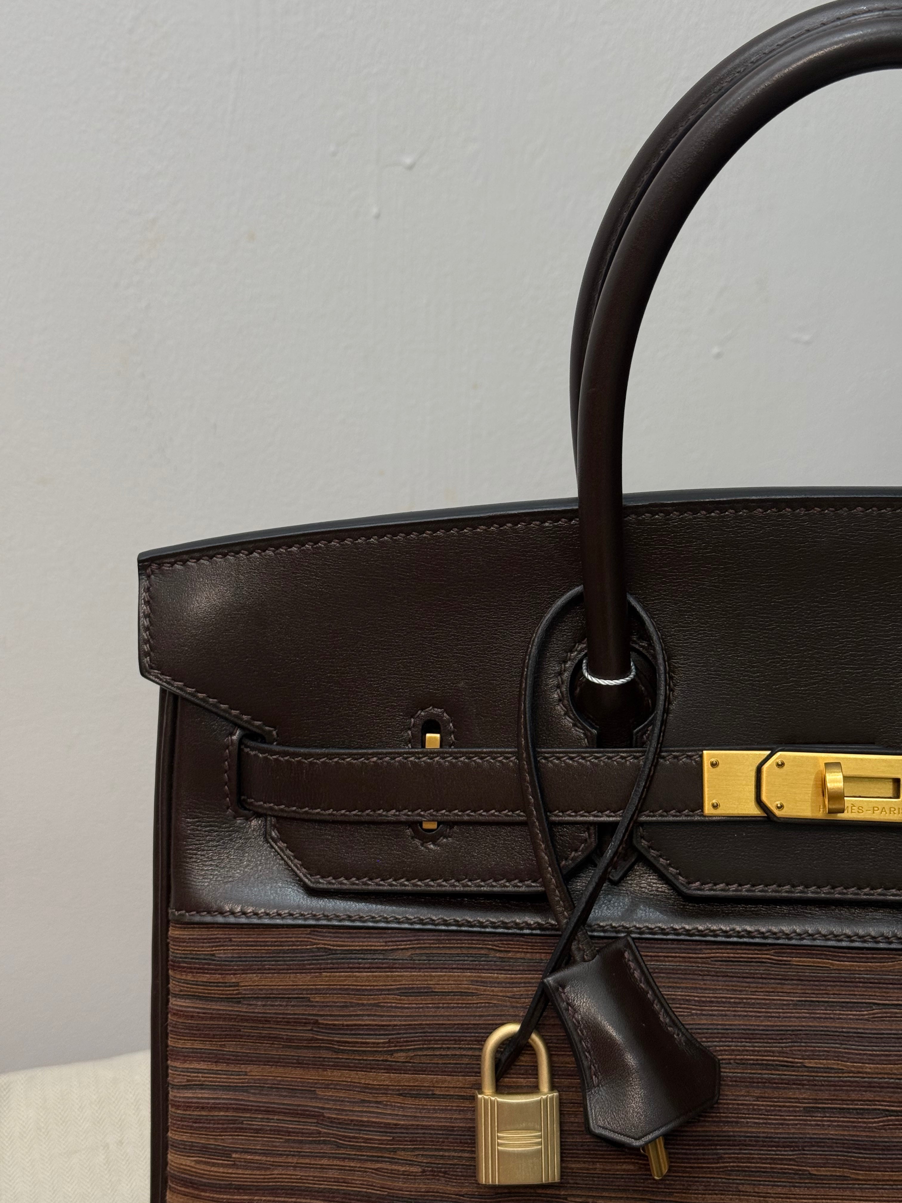 Hermes Birkin 35 Shearling Leather Bag