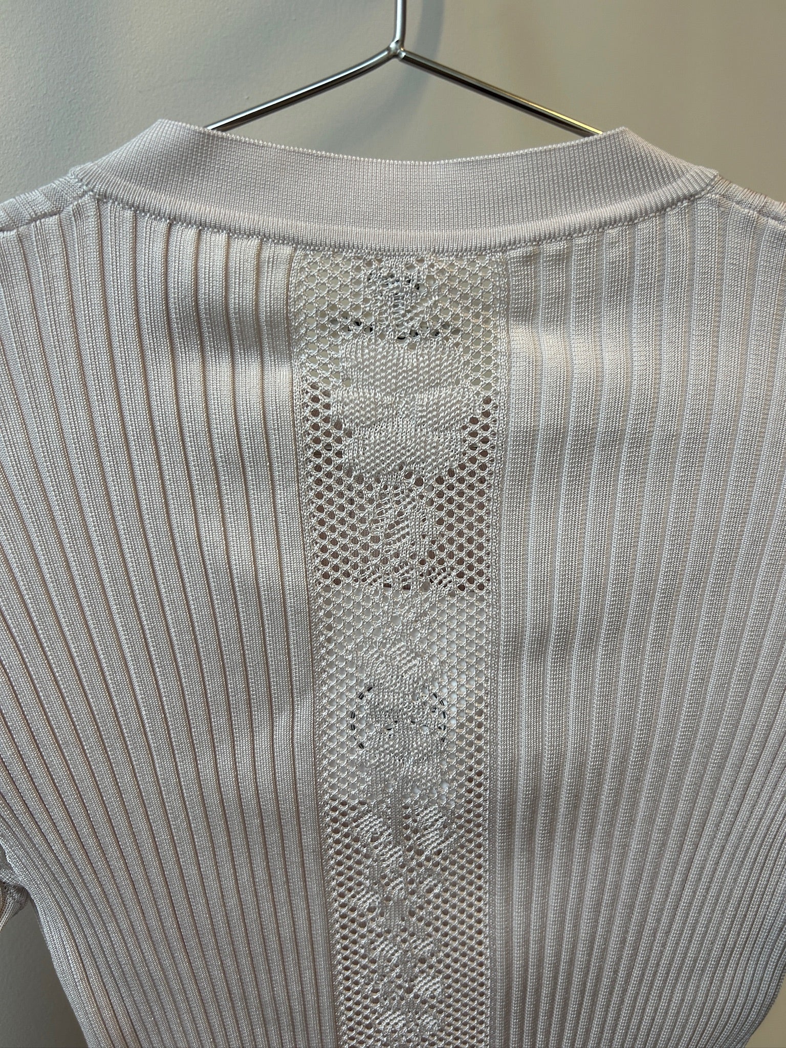 Size 38 - Hermès Pink Ribbed Knit Long Sleeve Crewneck Cardigan