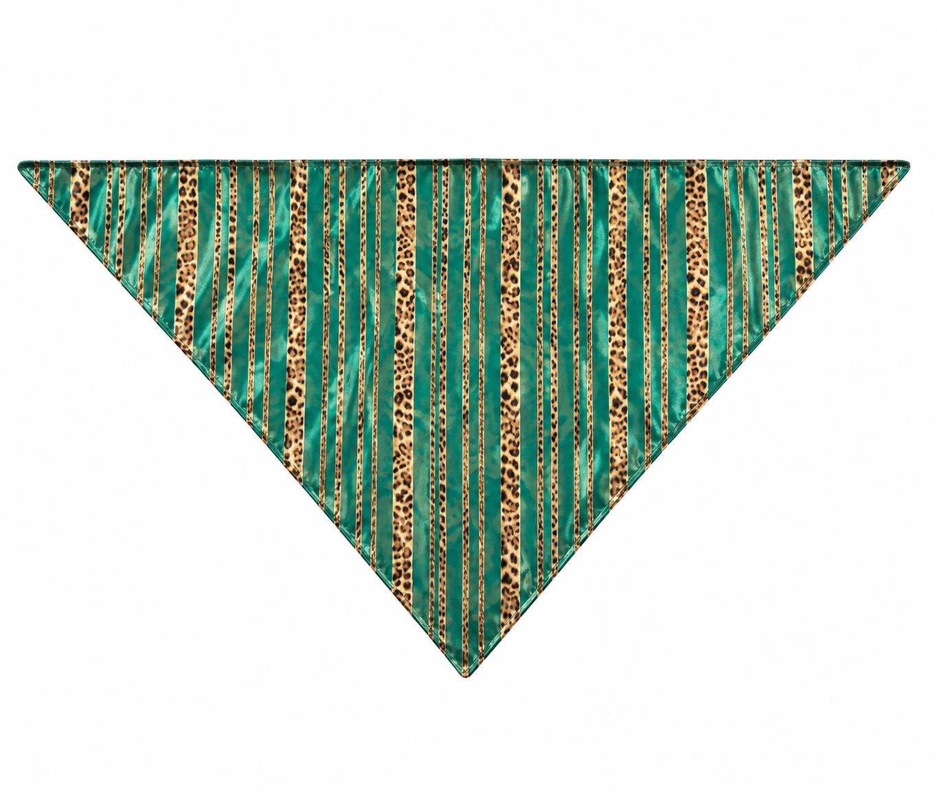 MAXI SCARF LEO PINSTRIPES GREEN WAVE SILK  MCL13195