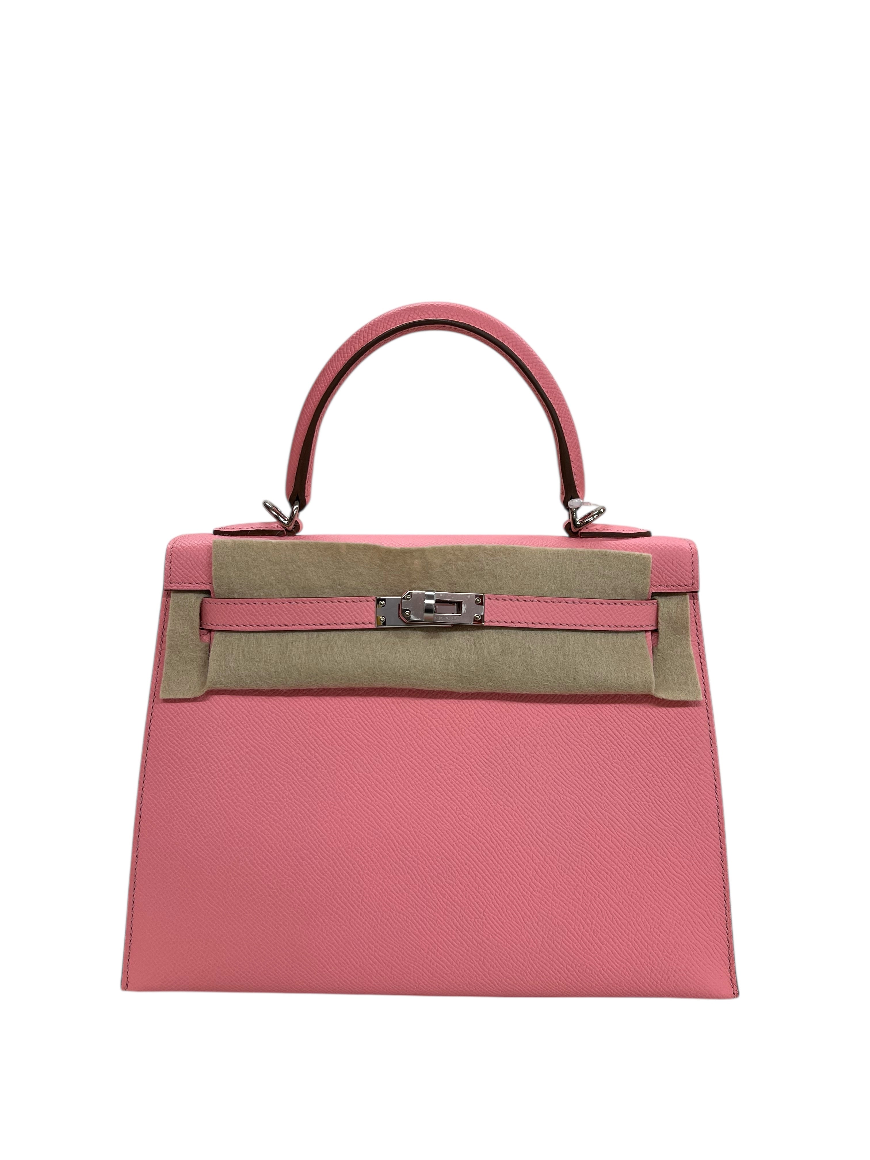 Hermes Kelly 25 Rose confetti Epsom PHW #K SKCJB-290183