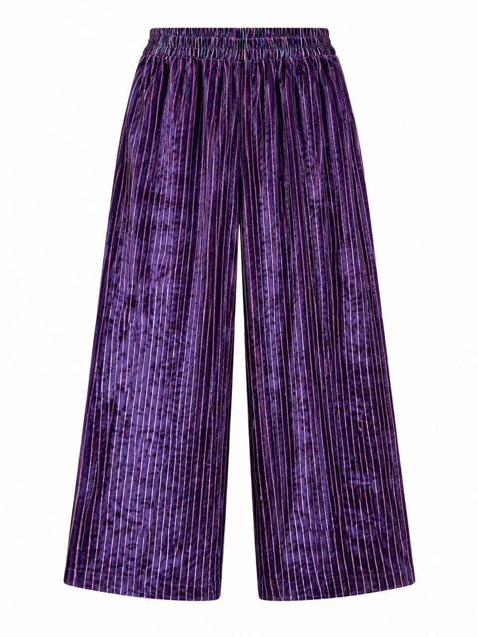 TROUSER VELVET PINSTRIPES BLUE PINK MCL13415