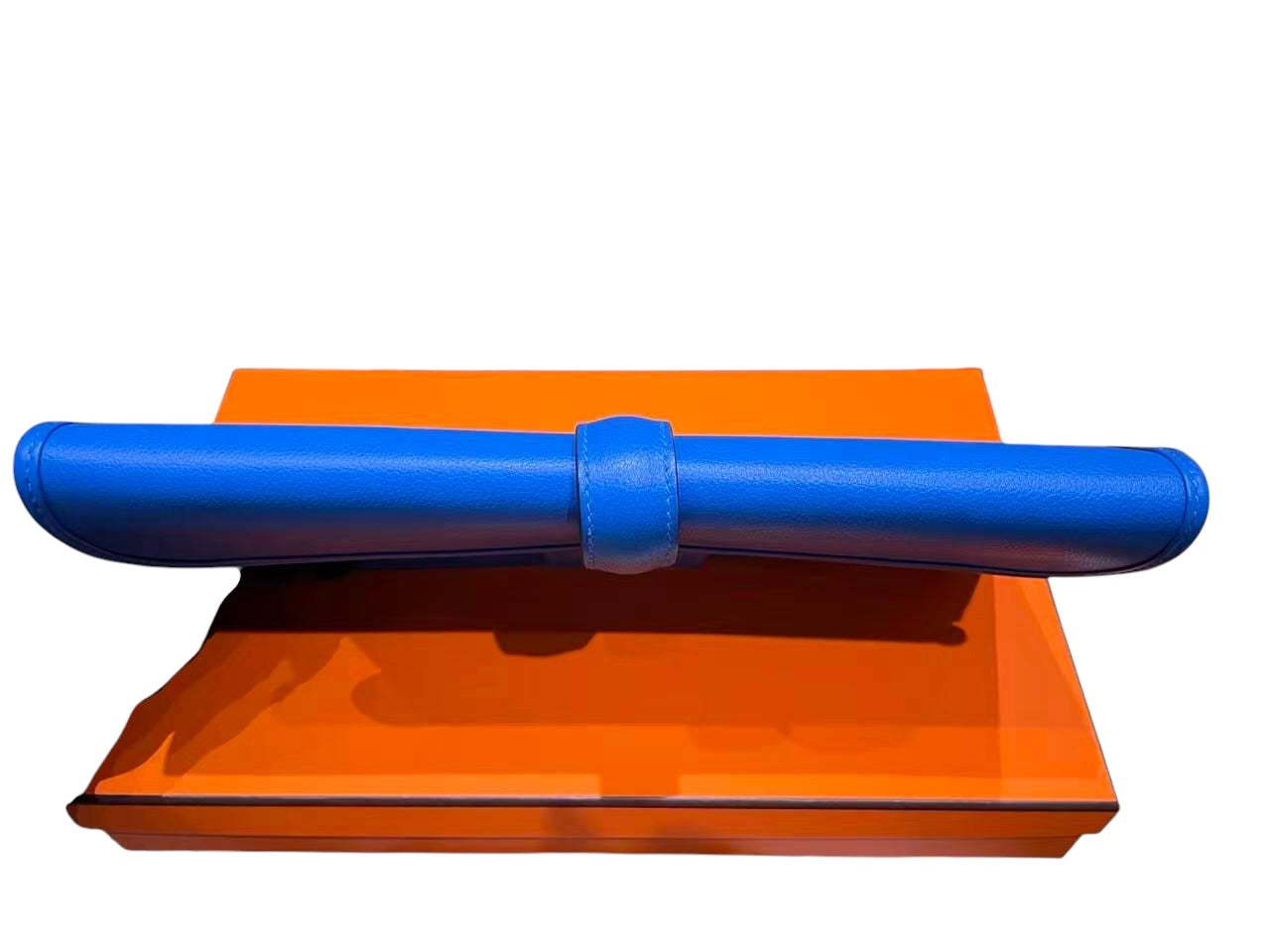 Hermes Blue Jige Elan Clutch Evercolor - New in Box
