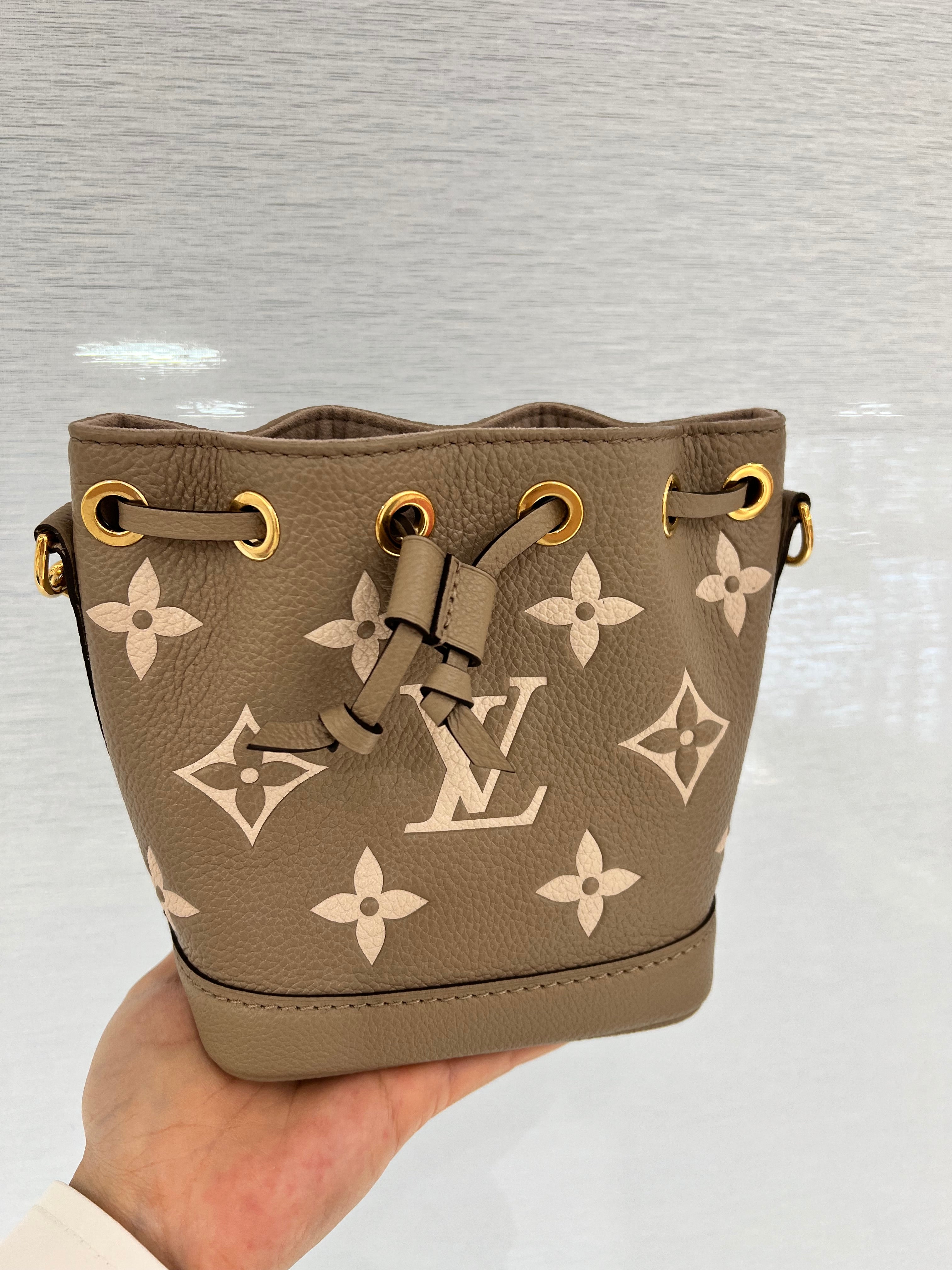 LOUIS VUITTON TOURTRELLE+CREME CALF NANO NOE BAG SYC1971