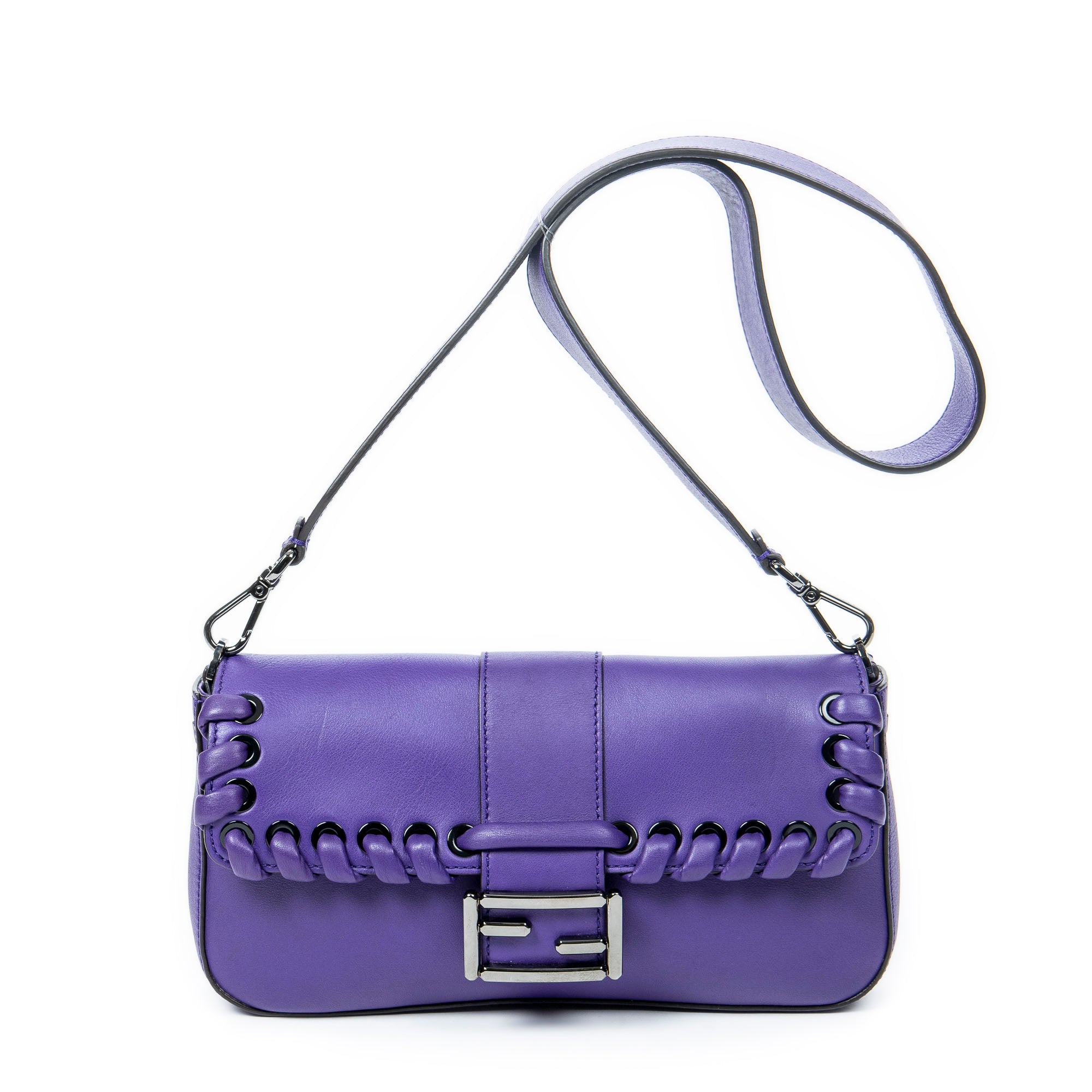 Fendi Rare Ltd. Ed. Baguette 0 Purple Calfskin Leather AAZ9958