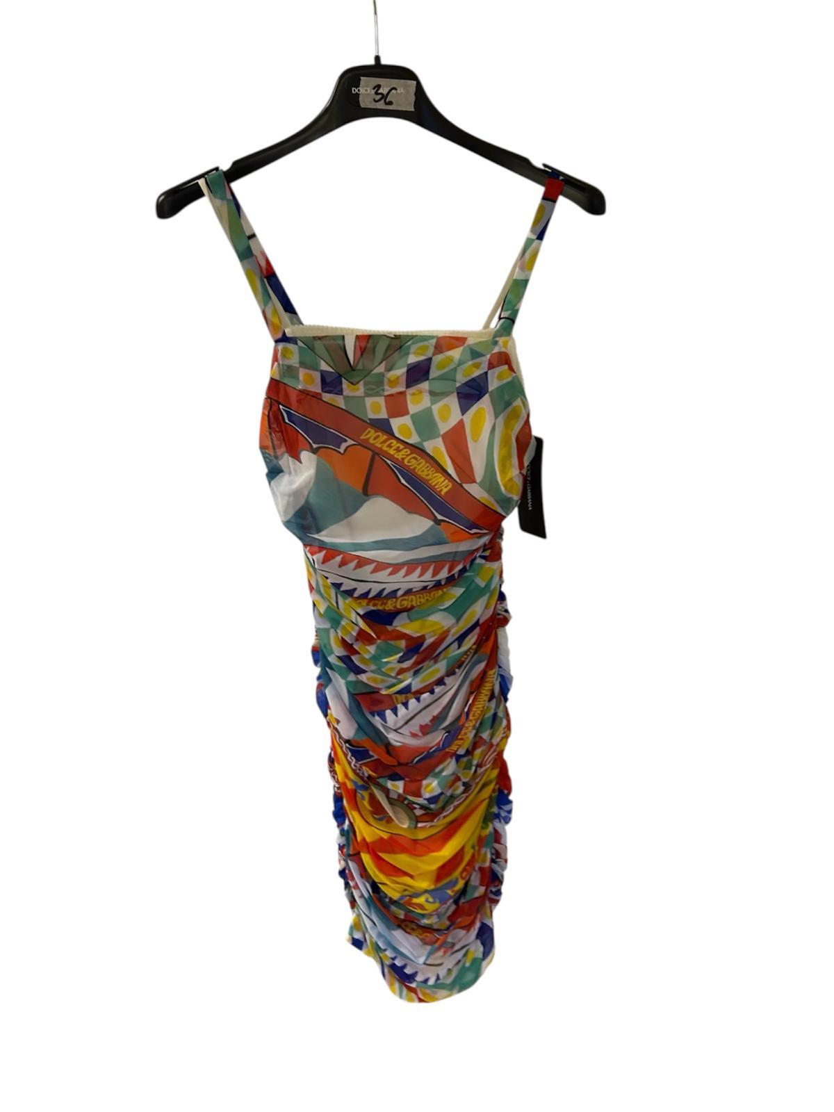 Dolce & Gabbana Mini DRESS MULTI COLORS CARETTO Print DG4015B