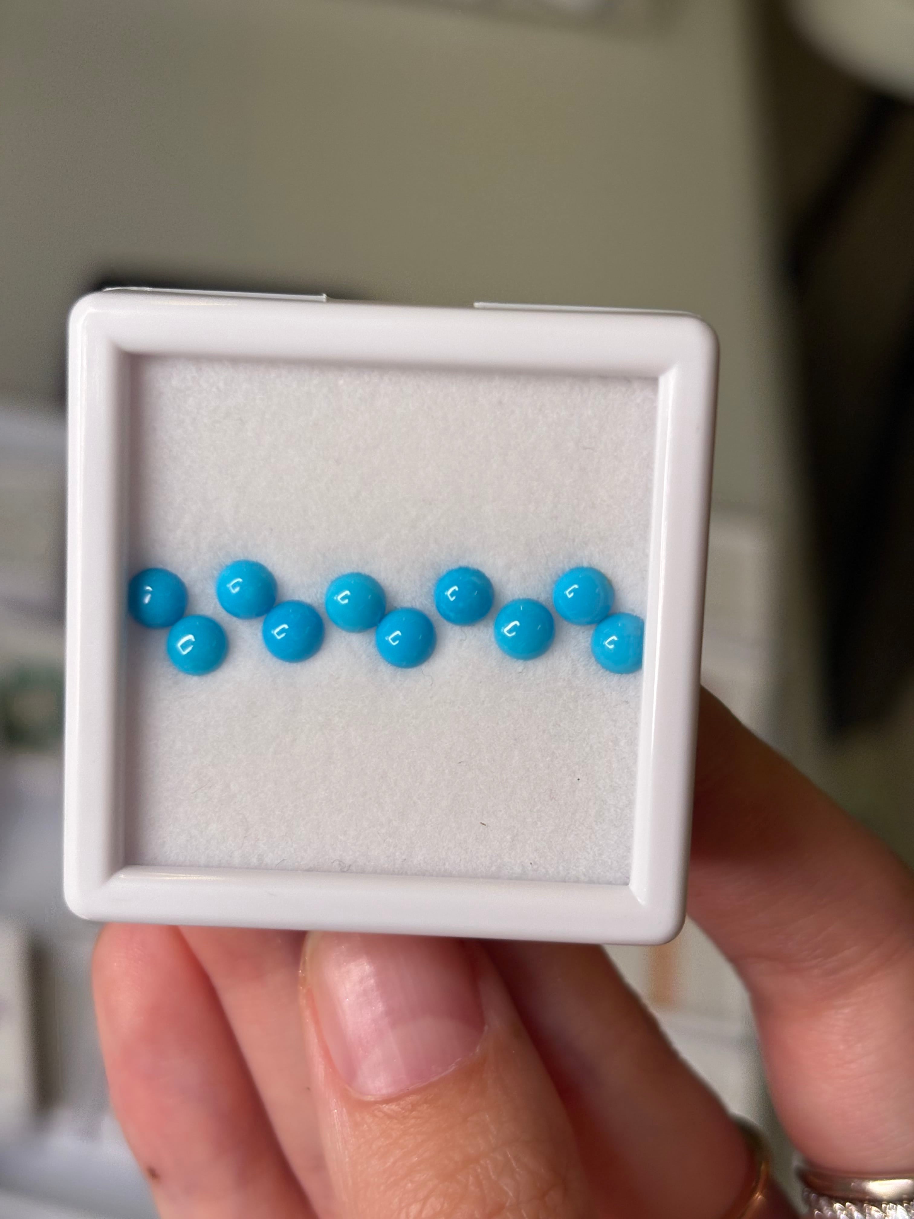 3.00ct Sleeping Beauty Turquoise Round Set 4mm (10 pcs) THAIC0003