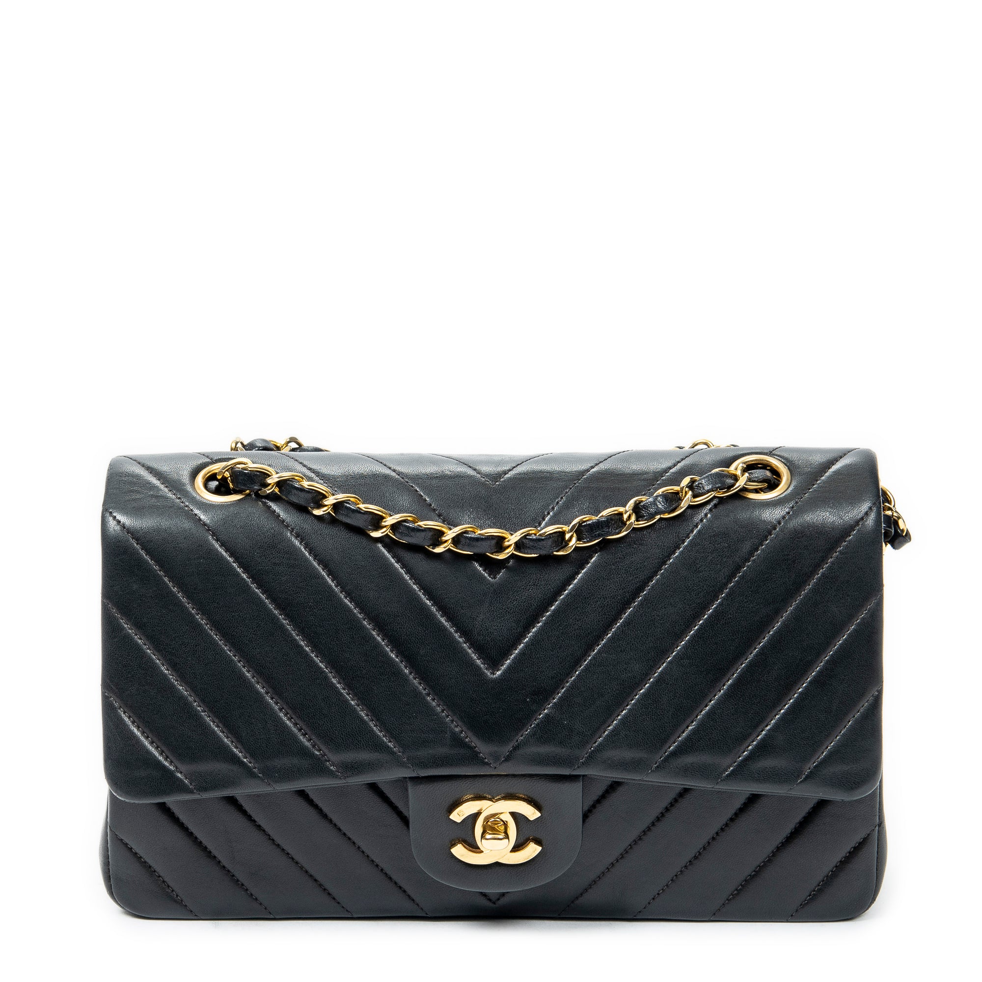 Chanel Black Calf Leather Classic Double Flap ABB2228