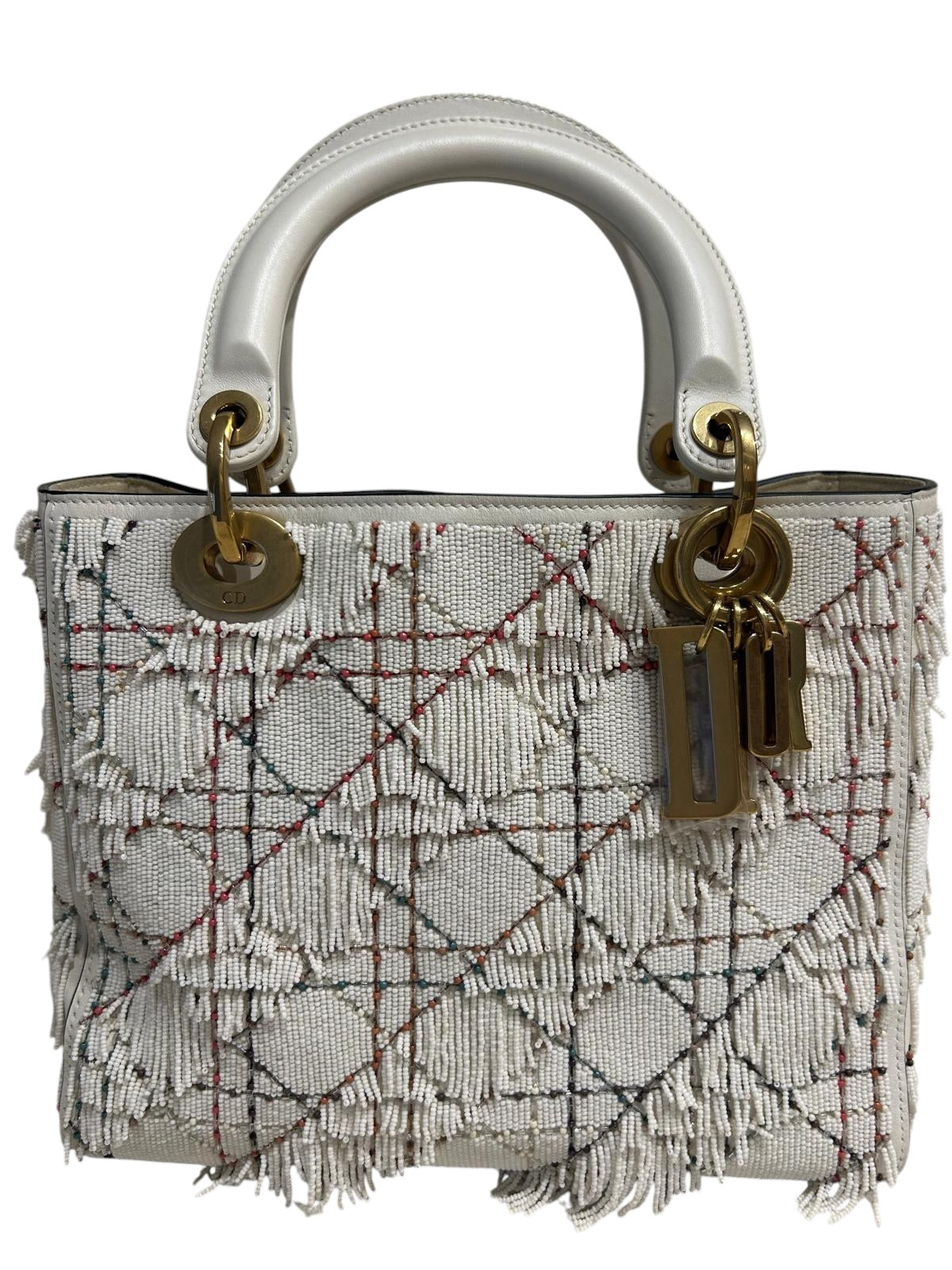 Dior Medium Fringe Lady Dior with Gold Hardware
