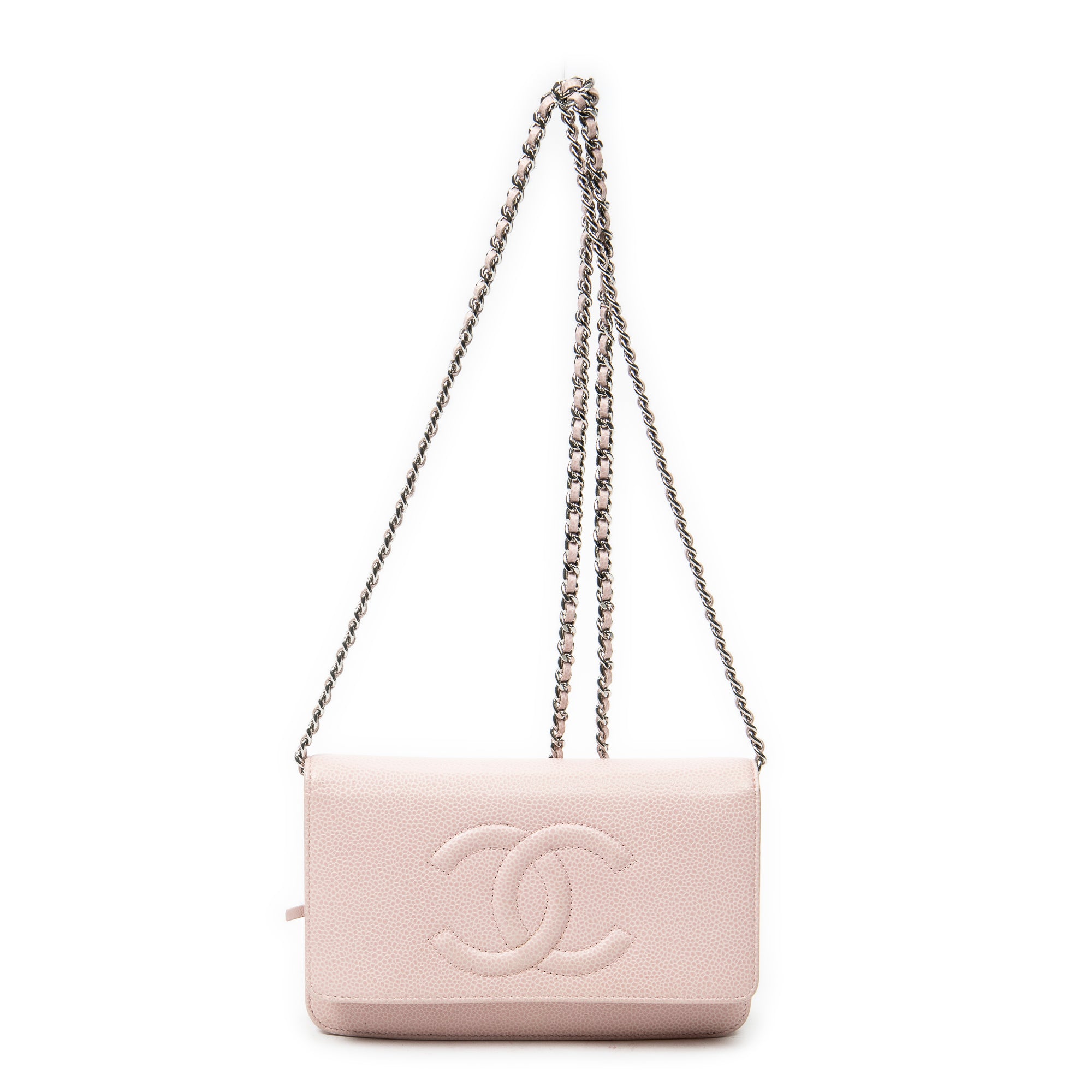 Chanel Light Pink Calf Leather Timeless Wallet on Chain ABC3671