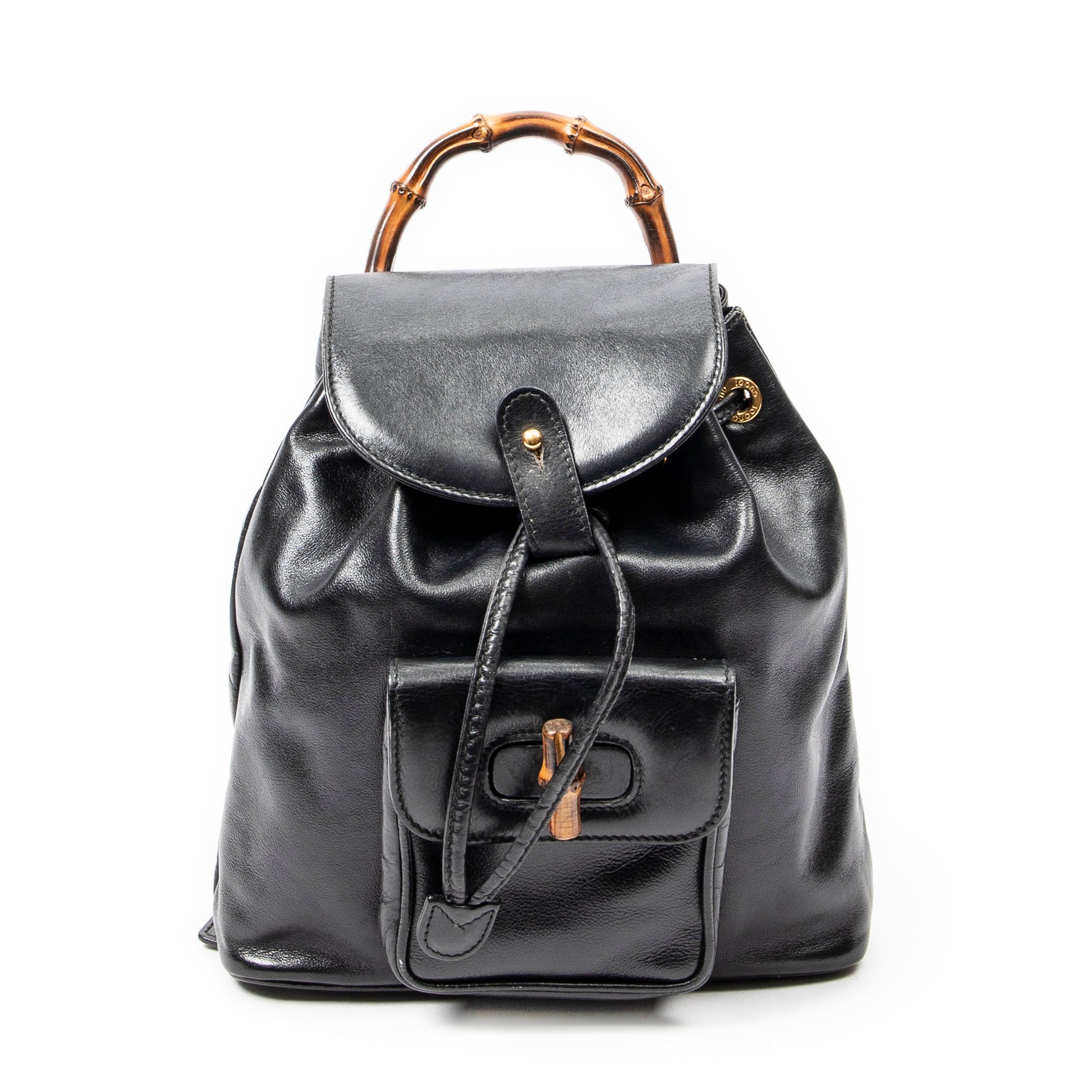 Gucci Mini Bamboo Backpack 0 Black Calfskin Leather ABC6129