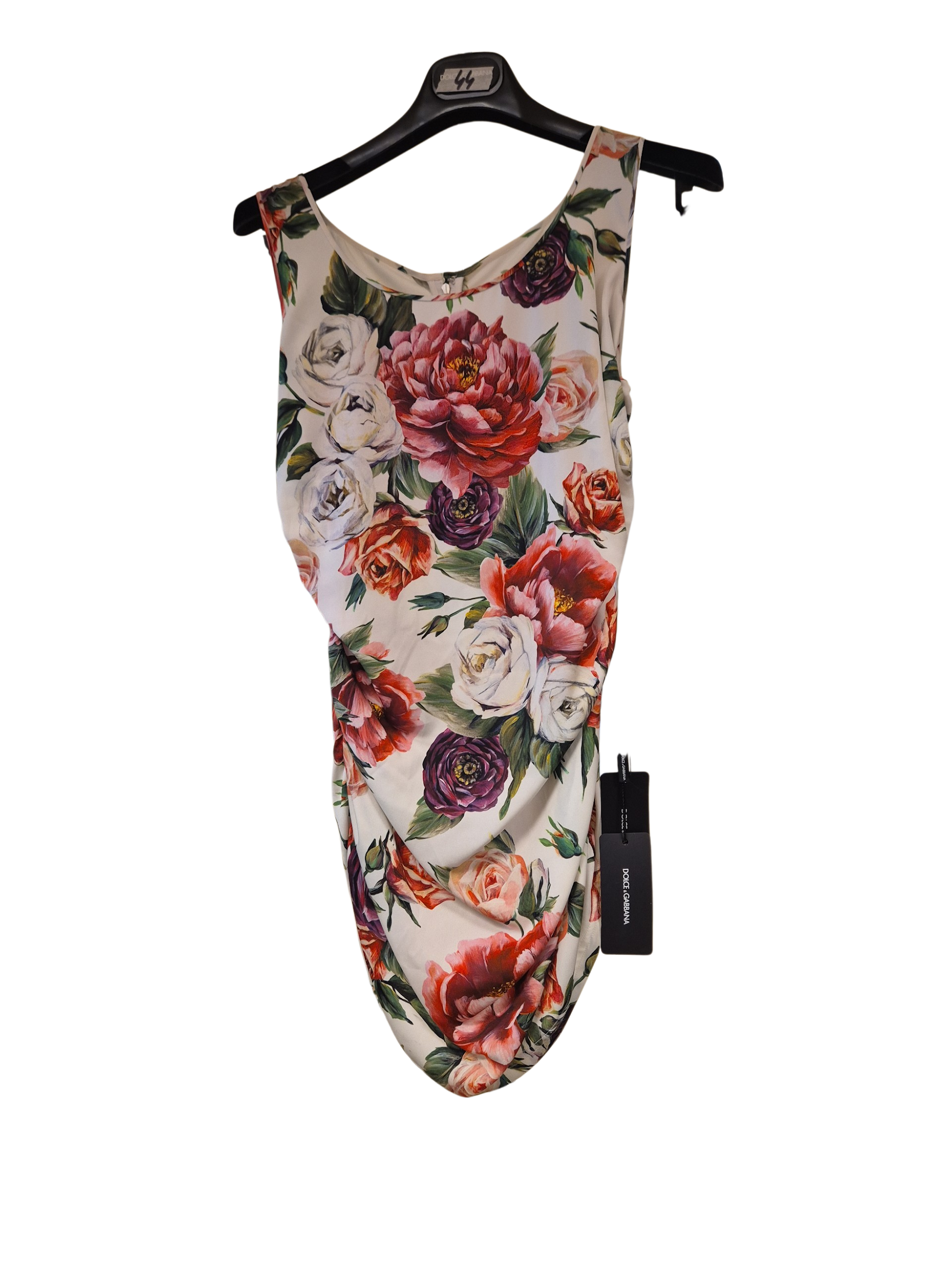 Dolce & Gabbana Top White Floral Design sleeveless DG3343B