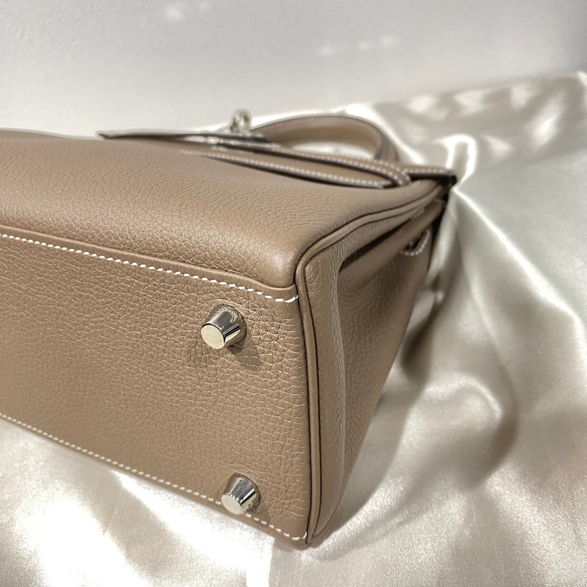 Hermes Kelly 25 in Etoupe Togo with PHW