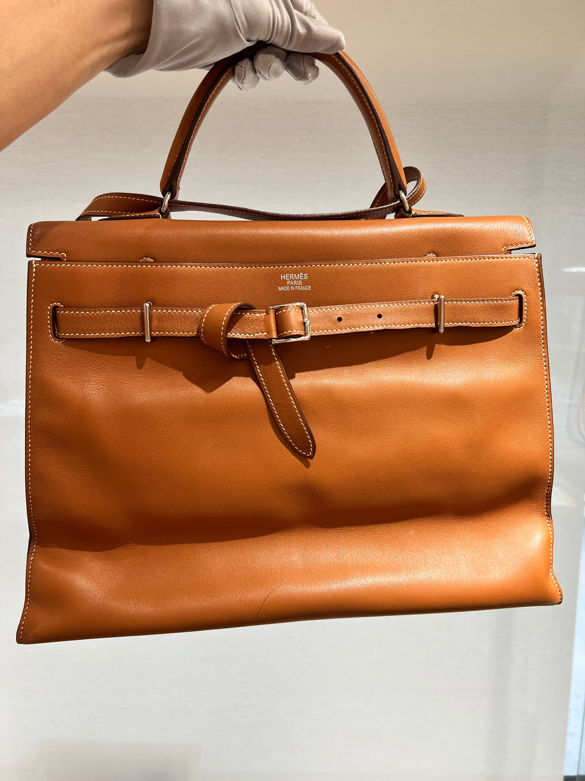 Hermes Kelly Flat Gold Swift PHW #J 2006 SYC2317