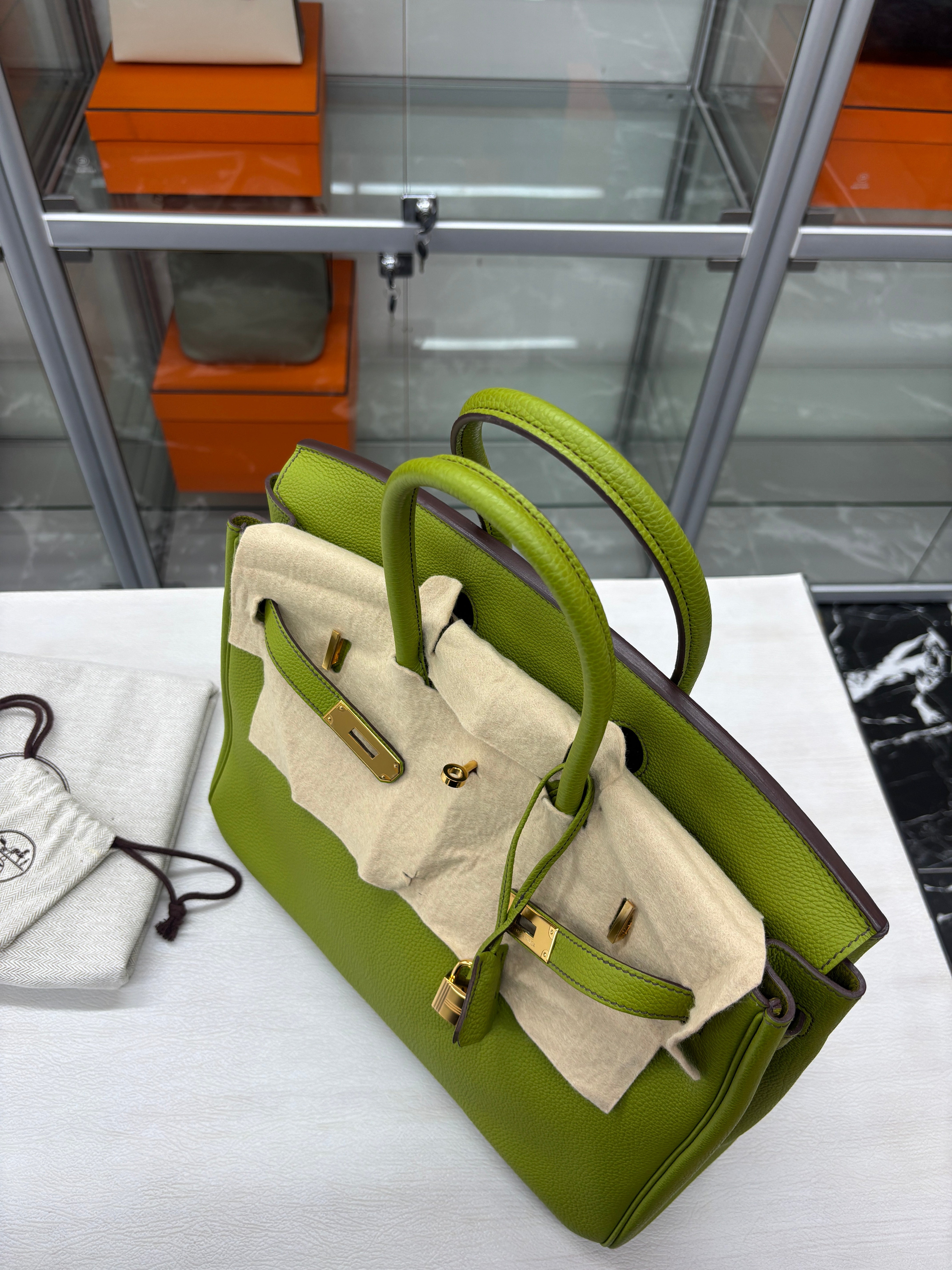 Hermès Birkin 35  Vert Anis Togo GHW