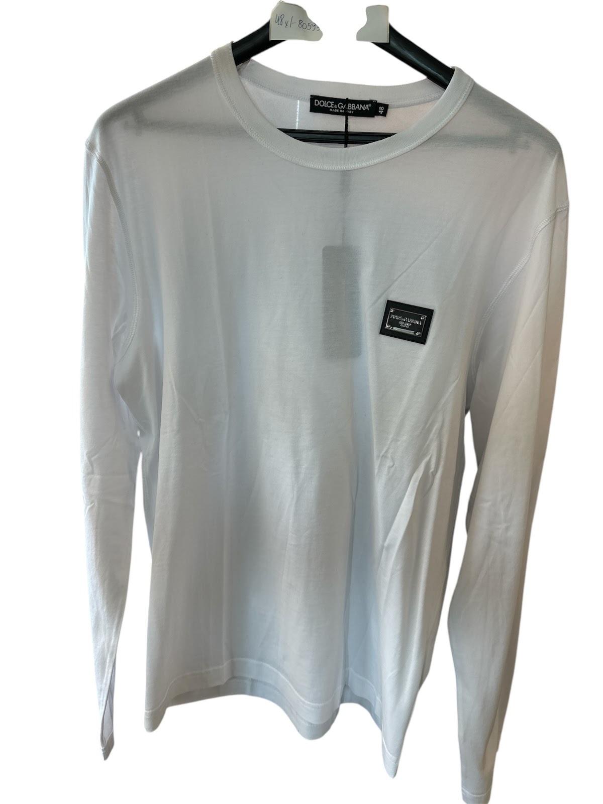 Dolce & Gabbana Sweater White DG Logo Plate DG7110B