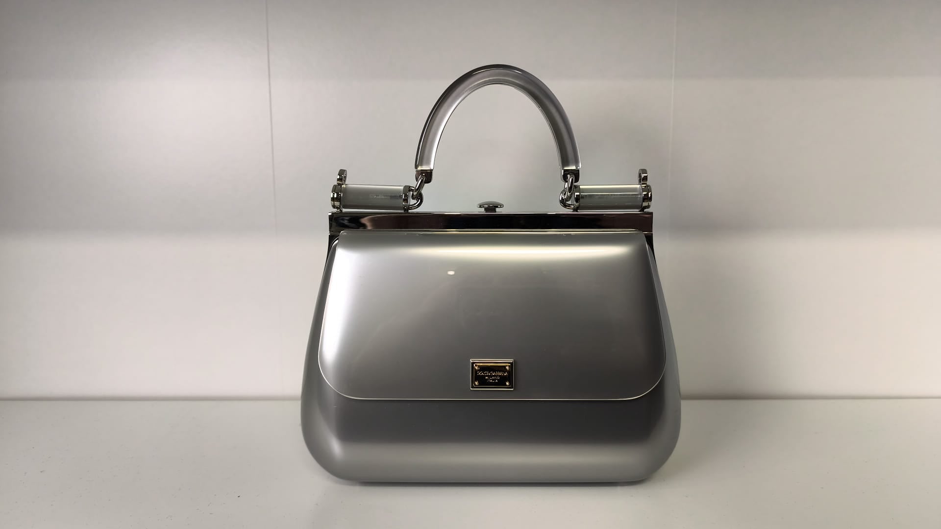 Dolce & Gabbana SICILY Silver hardcase Hand shoulder bag DG208A