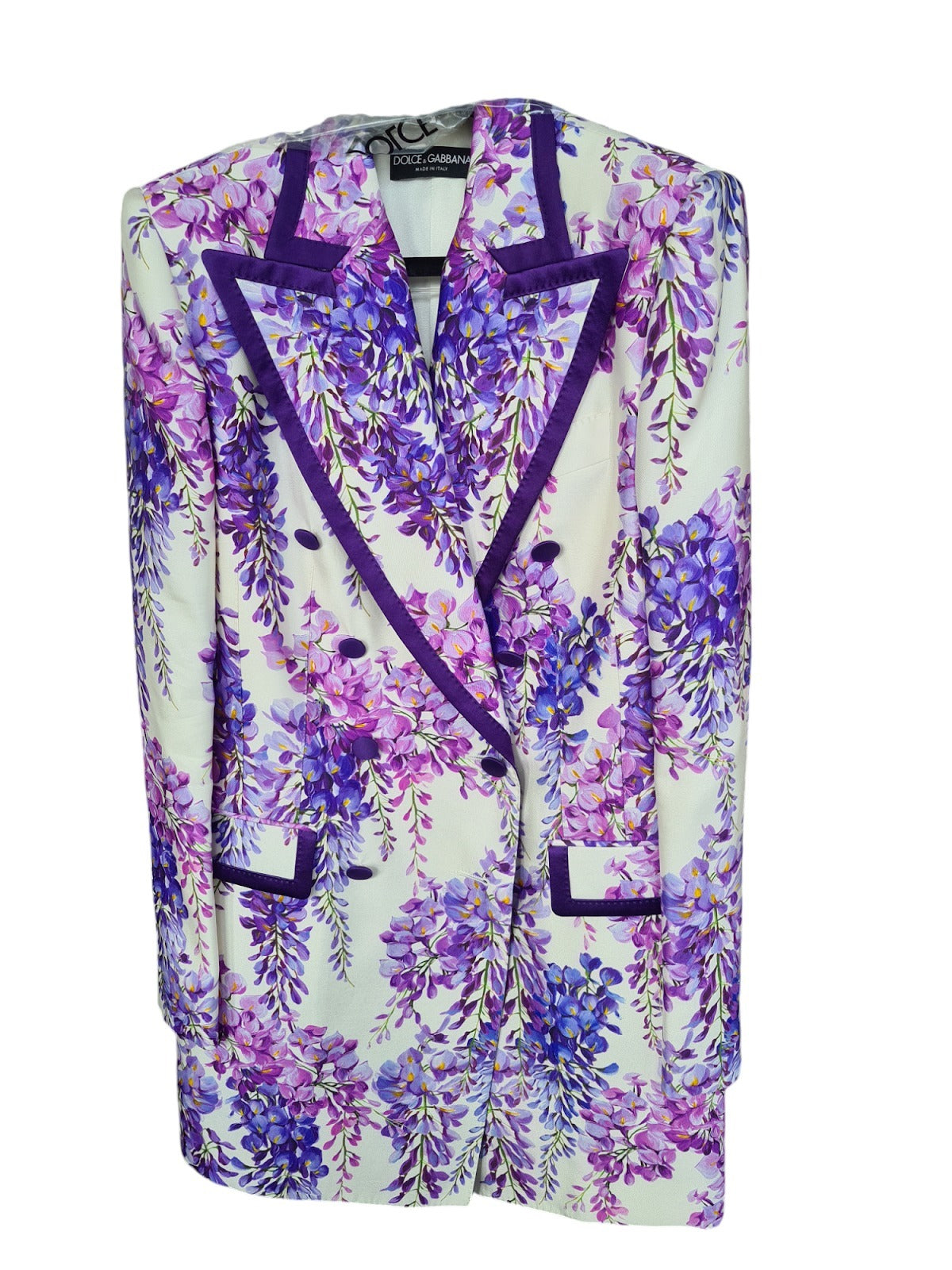 Dolce & Gabbana Jacket Blazer White Purple Flowers DG5102B
