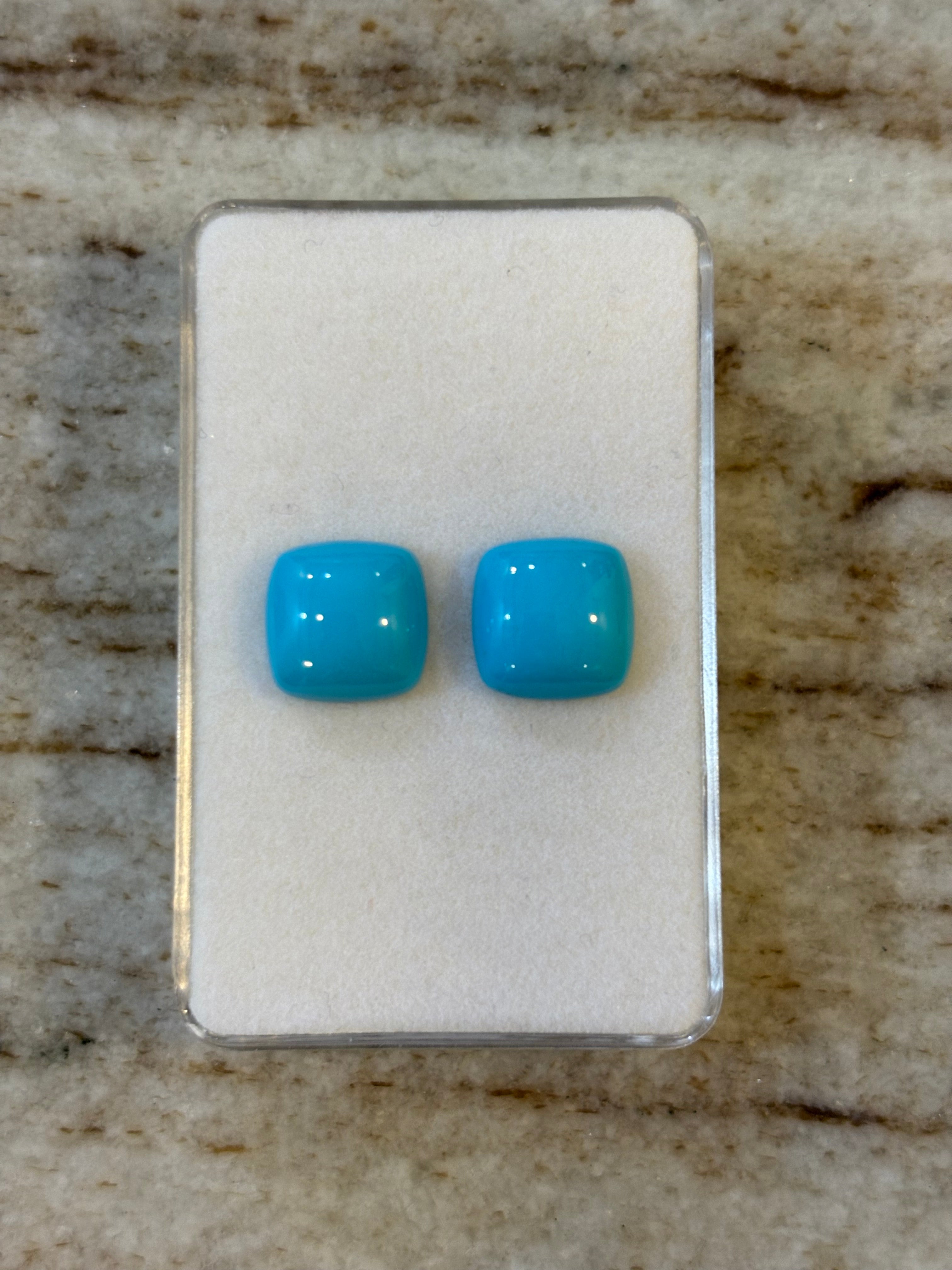 7.60ct Cushion Turquoise Arizona PAIR DXBCS5718