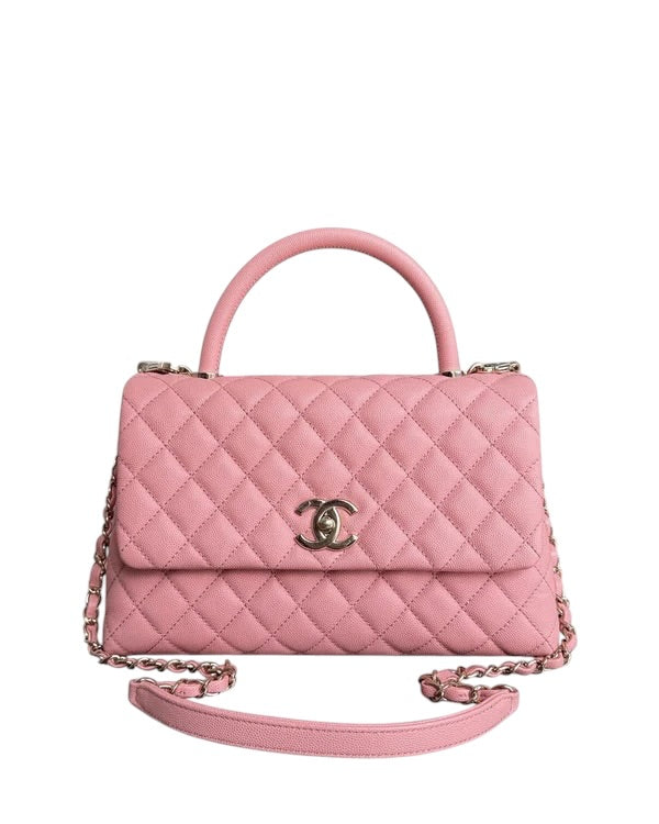CHANEL COCO HANDLE MEDIUM - CAVIAR 29CM QUILTED PINK GOLD HARDWARE SERIES 27 SYCMCA120