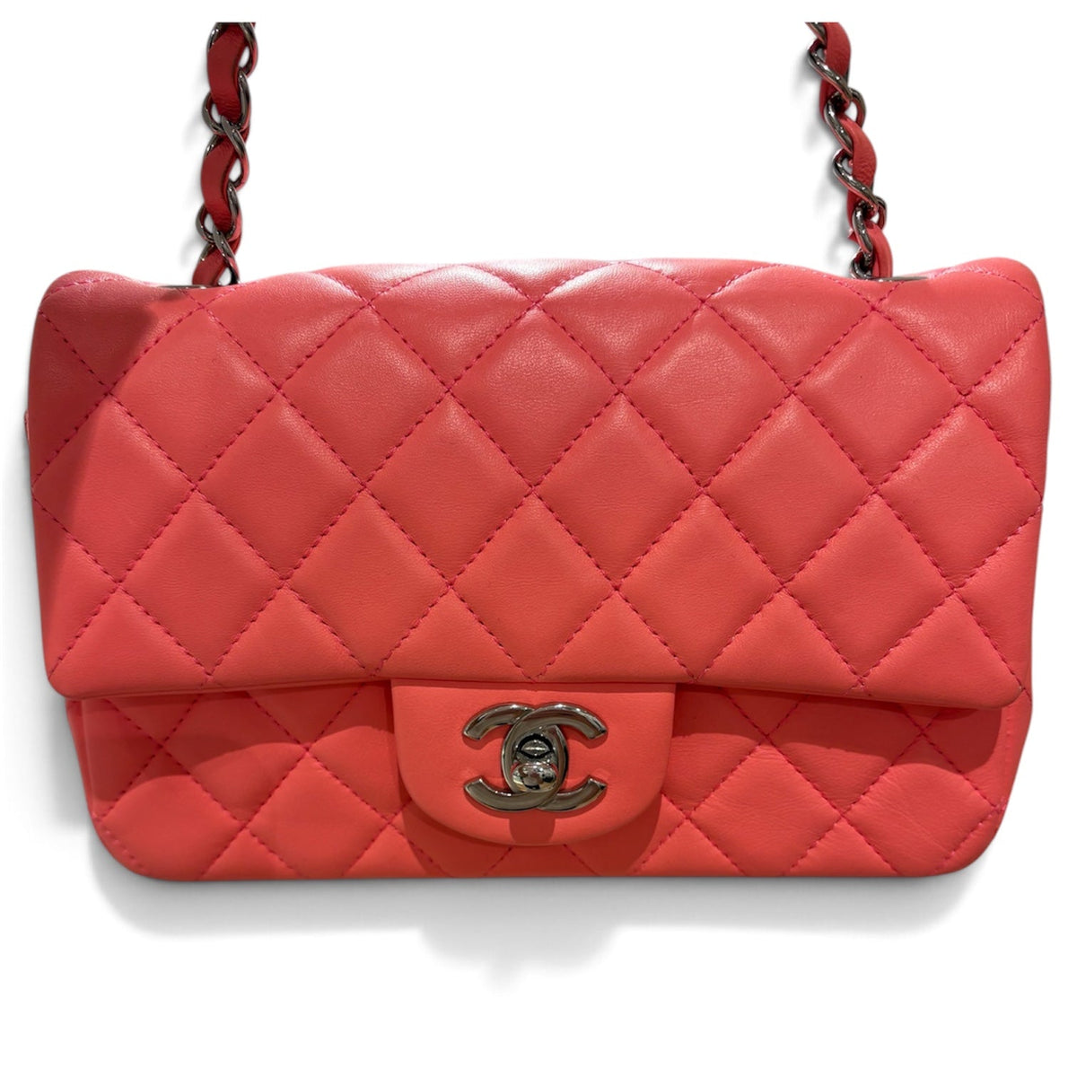 Chanel Classic Flap Mini Rectangle in Light Pink with SHW