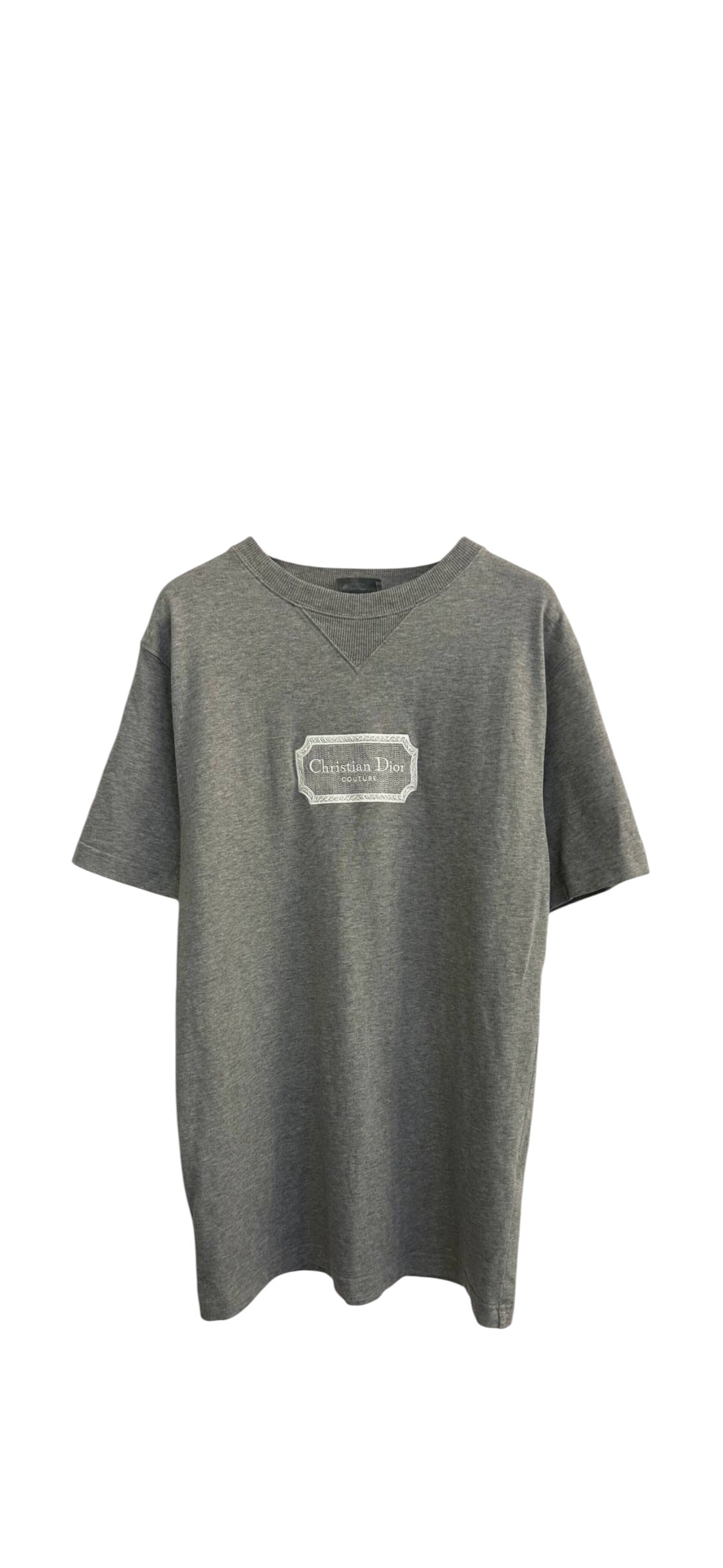 Dior Couture Embroidered Grey T-Shirt Sz XXS DLT8458