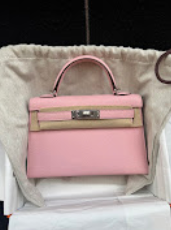 Hermes  Mini Kelly rose sakura phw Z chevre ALTC0633