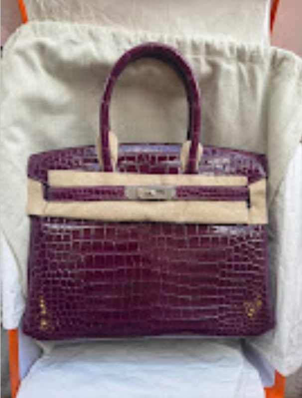 Hermes  Birkin30 Amethyst phw Square p Shiny ALTC0564