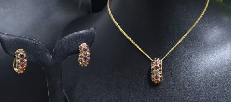 Spinel Earrings+Pendant Set SKH1147