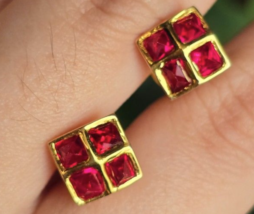 4.2ct Burma Angel Cut Spinel Earrings in 18K gold SKH1109