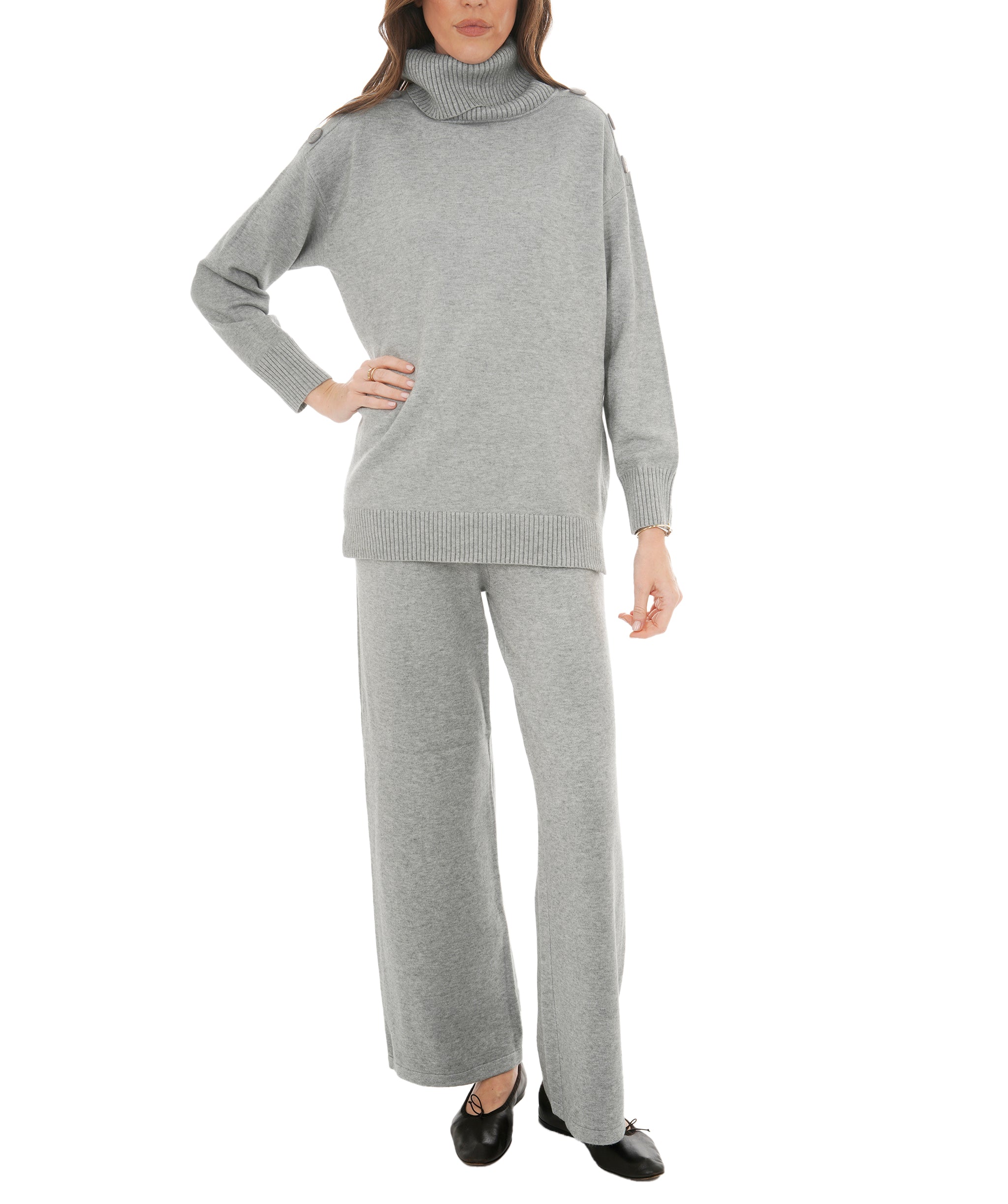 High Neck Grey Loungewear ML AKC0135