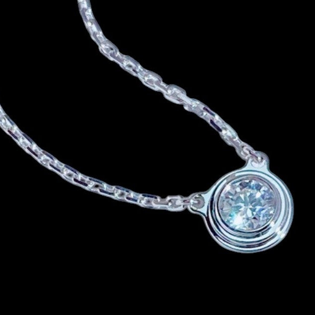 0.21ct White Diamond Pendant Necklace set in 18K White Gold