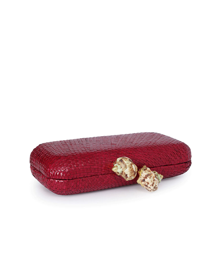 Audrey Cheery Clutch with Seashell Handle