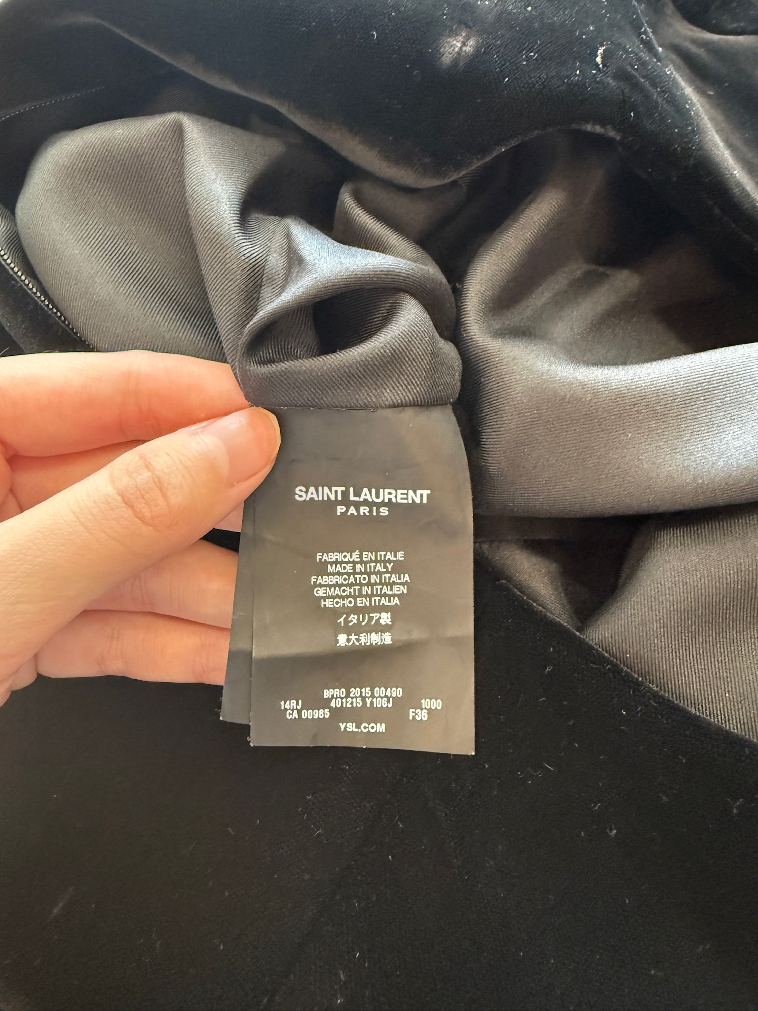 FR 36 Saint Laurent Paris Black Velvet Dress