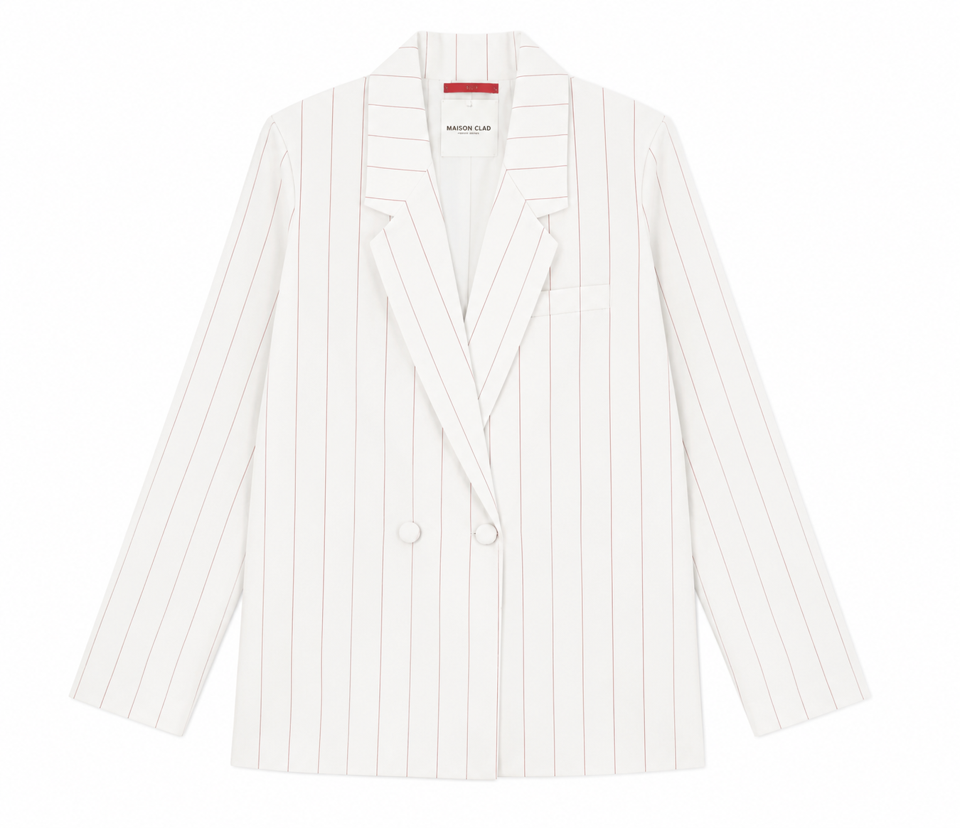 JACKET JUSTIN PIPPING DOUBLE SILK LINING BISCUIT OFF WHITE PINSTRIPES MCL11413