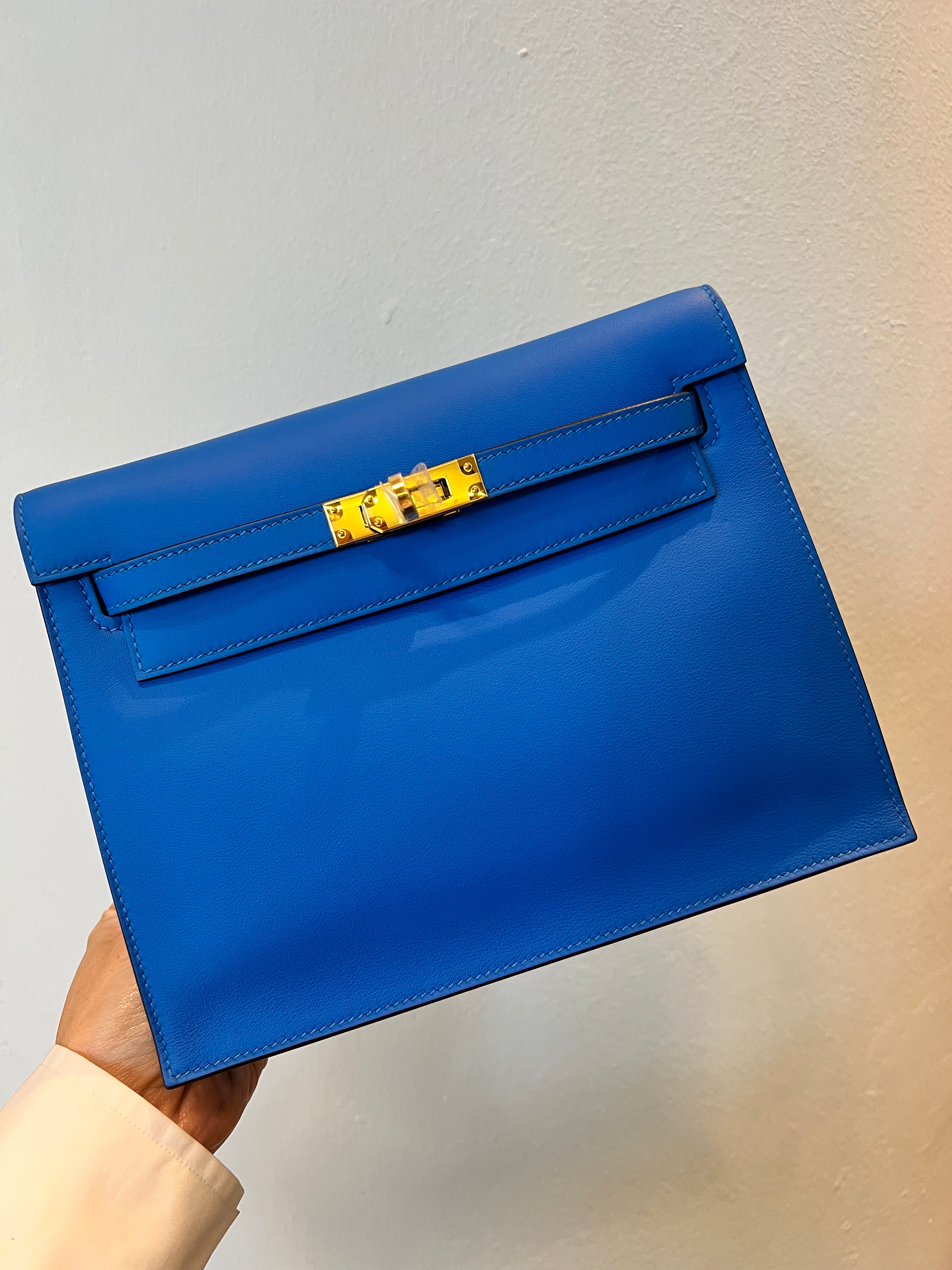 Hermes Kelly Danse Blue Hydra Swift GHW #W SYCE1510BC