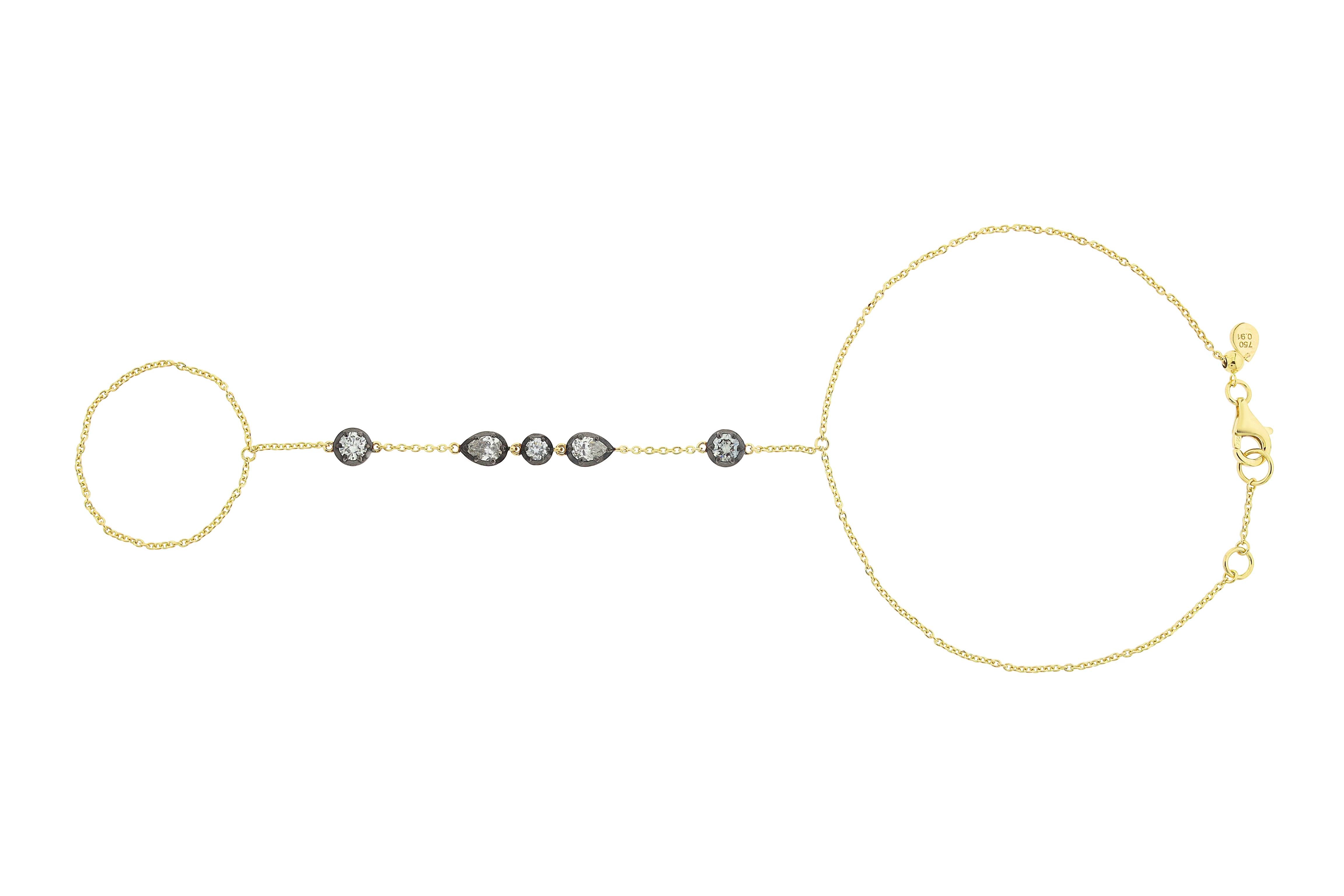 0.91 CTEX PEAR FULL CUT (G-H/VS-SI) HANDCHAIN B3751