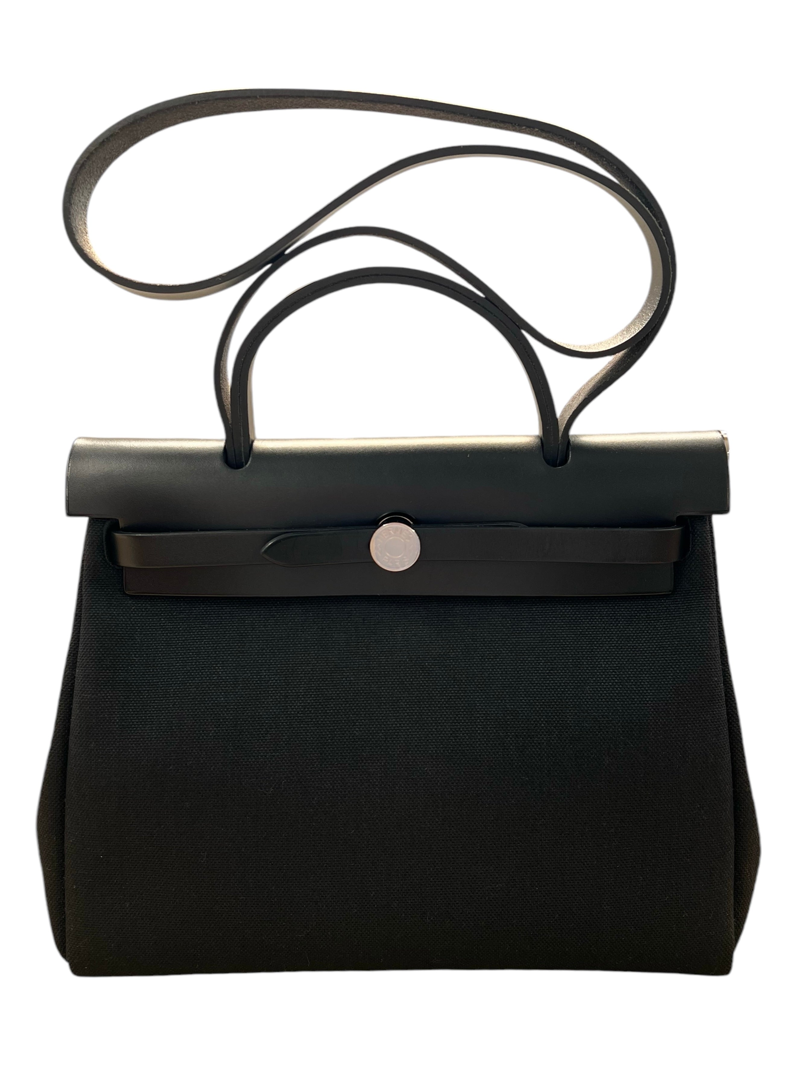 Hermes Herbag Black PM #Z PHW SYC1205