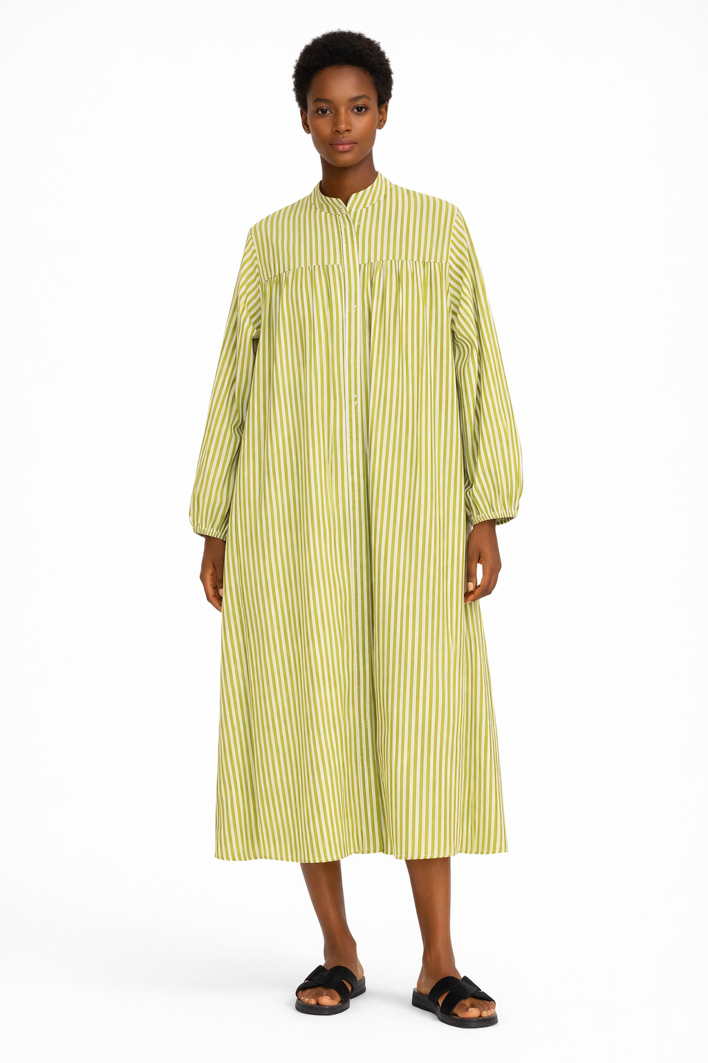 PINSTRIPE  LOOSE FIT MAXI DRESS (فستان) "MIA"