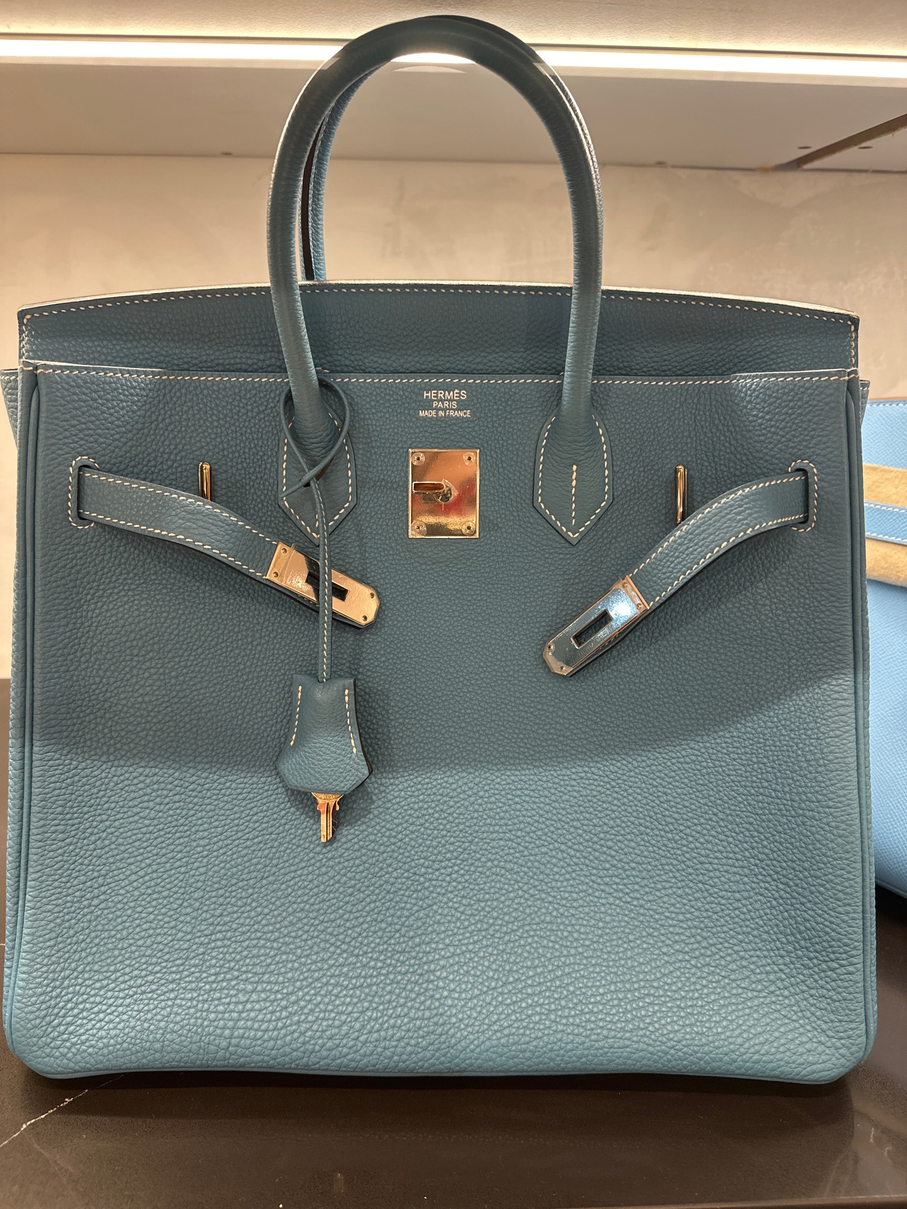Hermes HAC 32 in Blue Jean