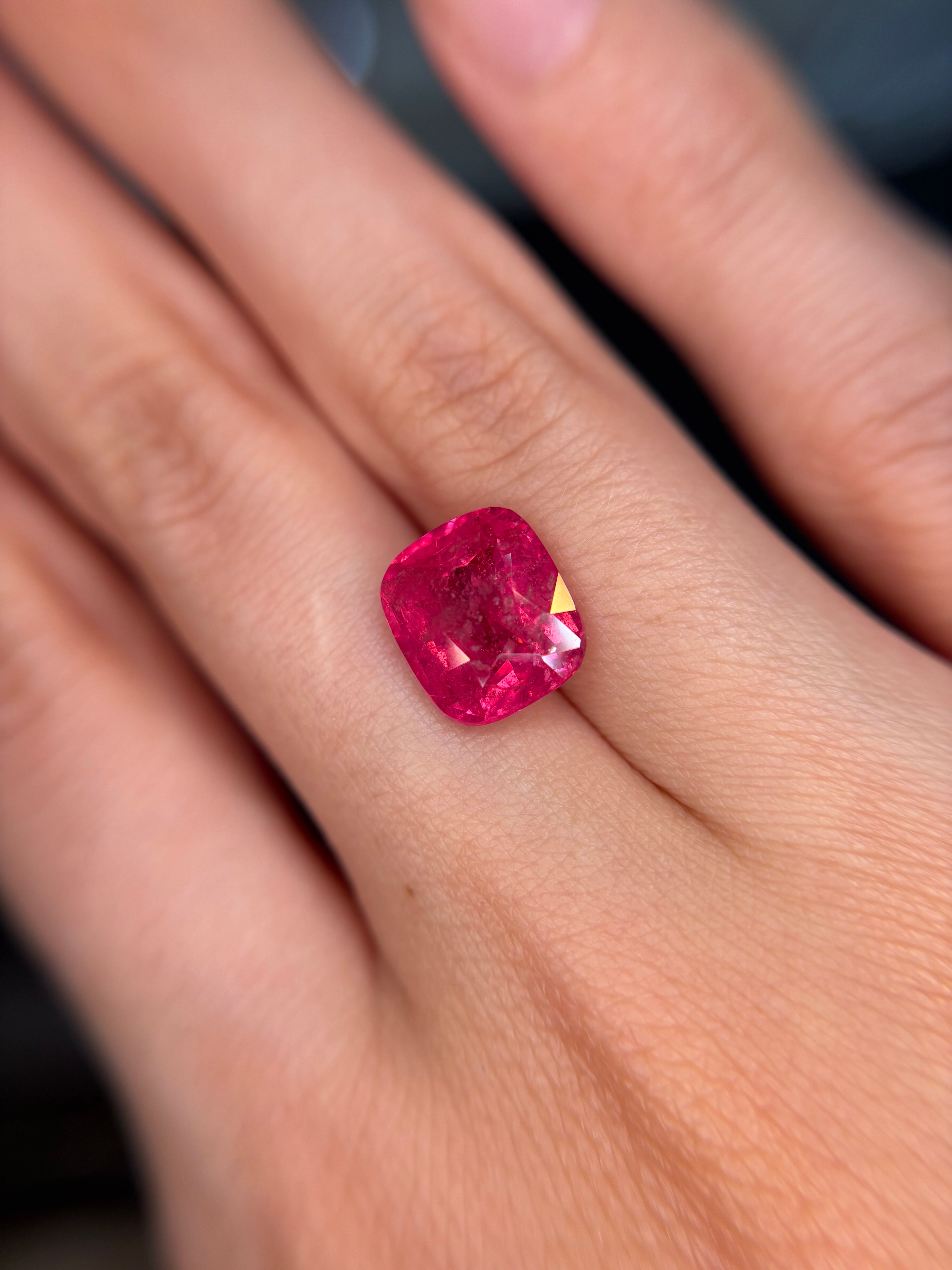 4.49ct Vivid Pink Spinel Mahenge Cushion DXBCS5745