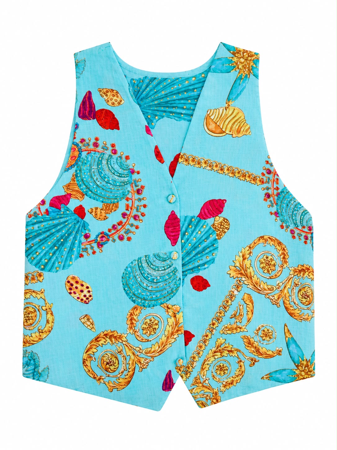 WAISTCOAT LINEN PAMEGEE PRINT PARAIBA COLOR  MCL13041