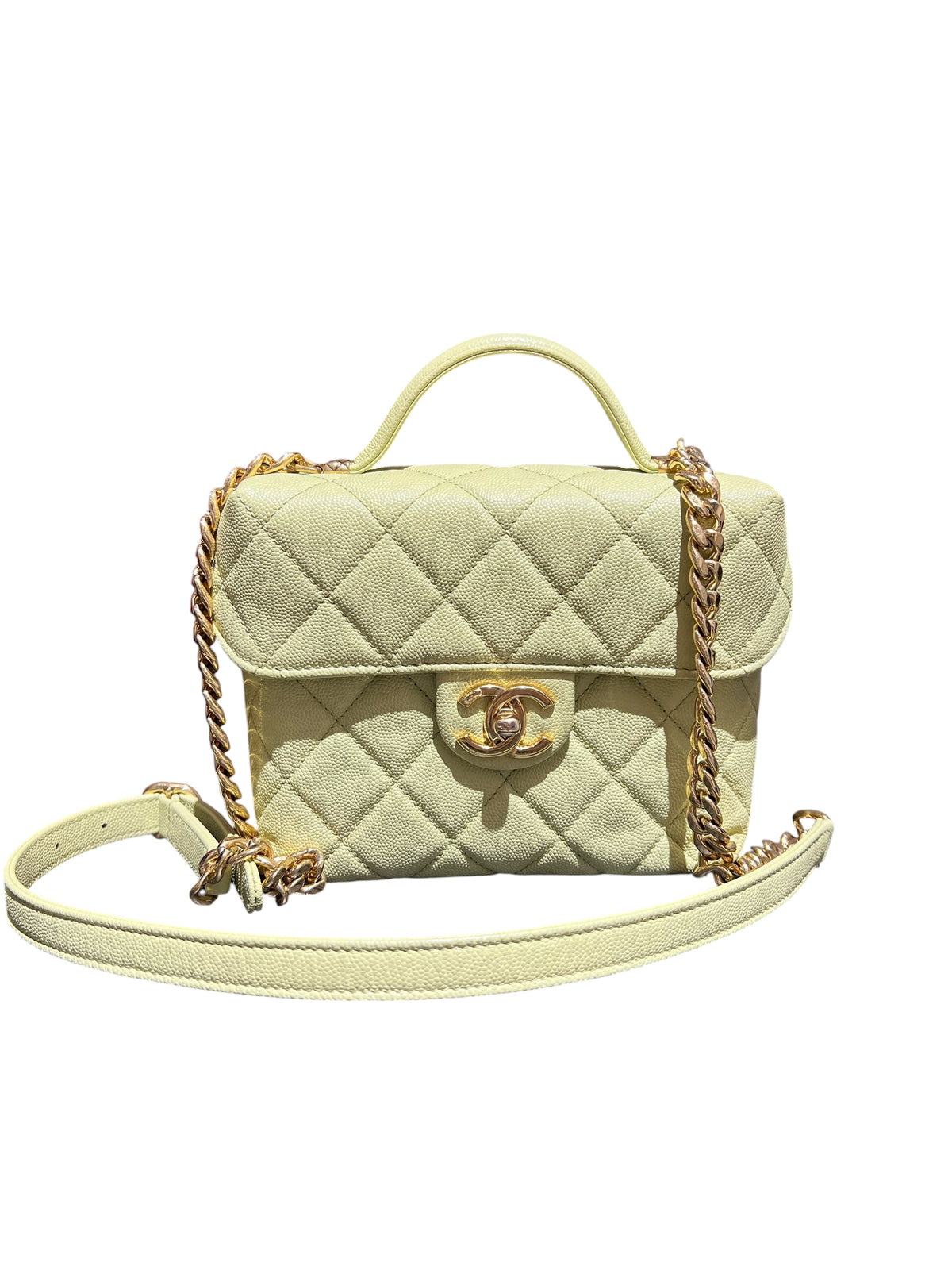 CHANEL  LIGHT GREEN GRAINED CALF HANDBAG 2000000152745
