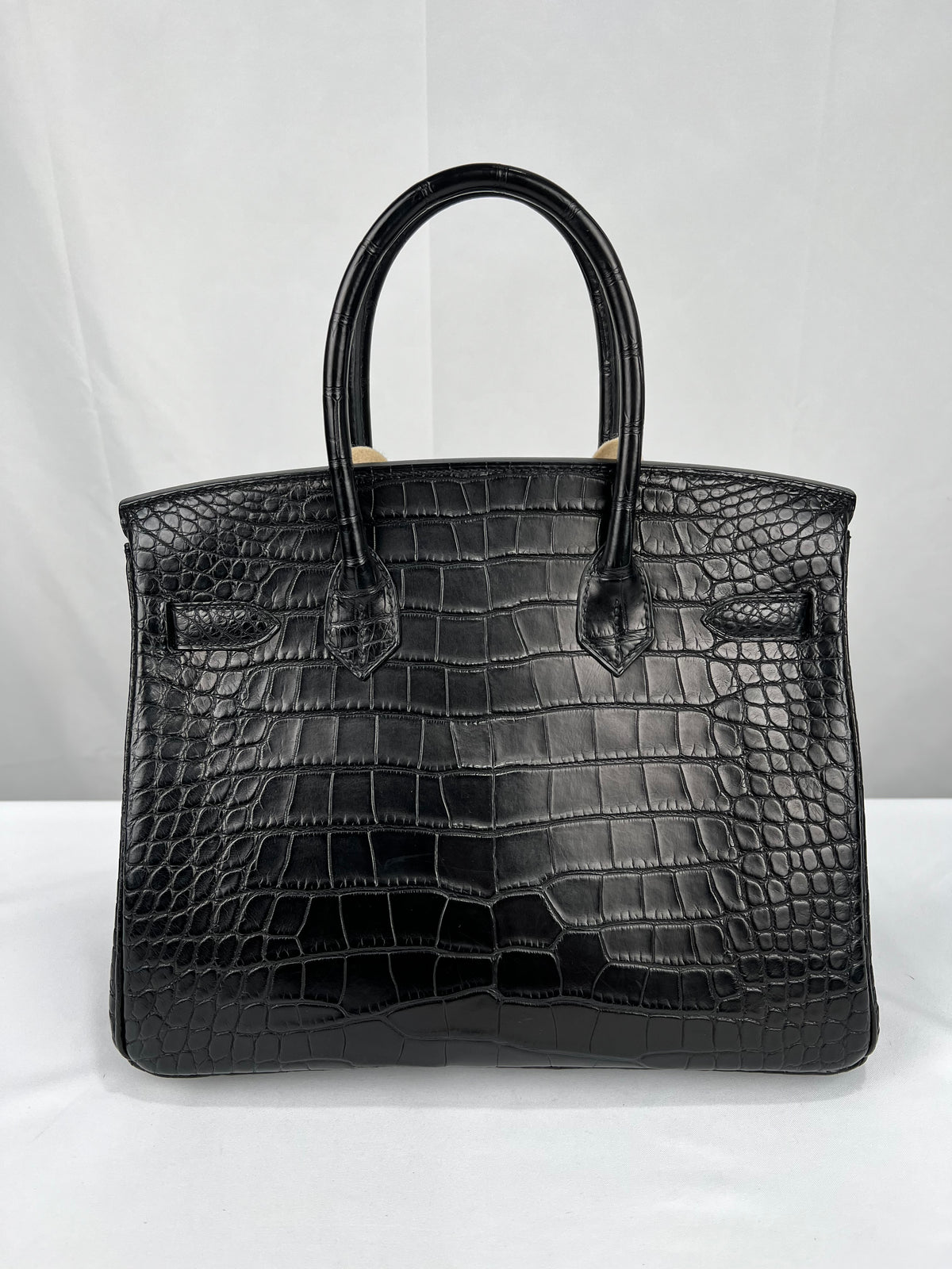 HERMES BIRKIN BLACK ALLIGATOR MAT HANDBAG 2000000153902